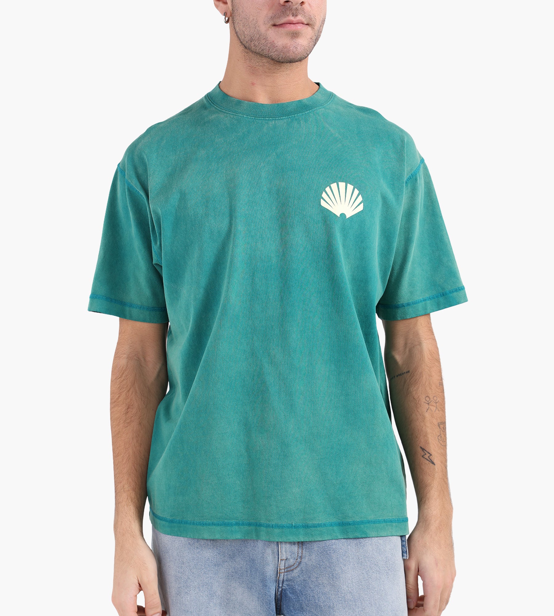 New Amsterdam Surf Association Logo Tee Sea Green Butter Yellow