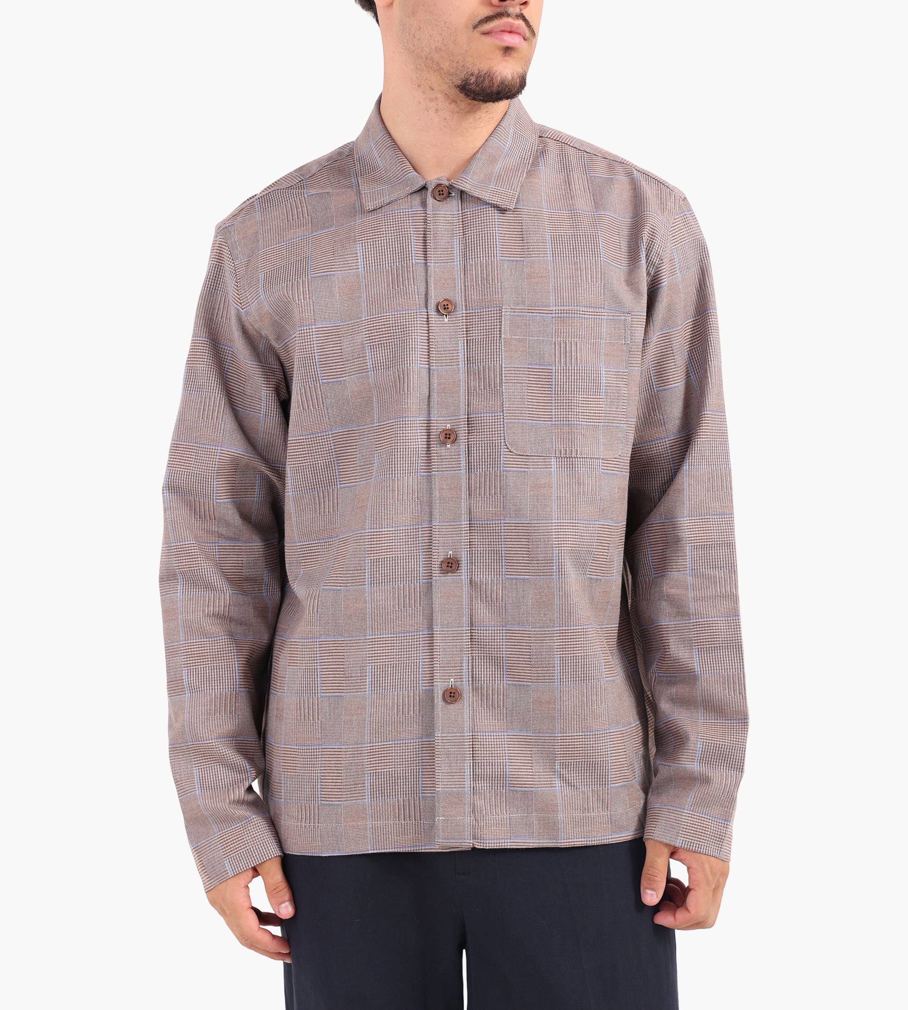 Palmes Glen Overshirt Brown