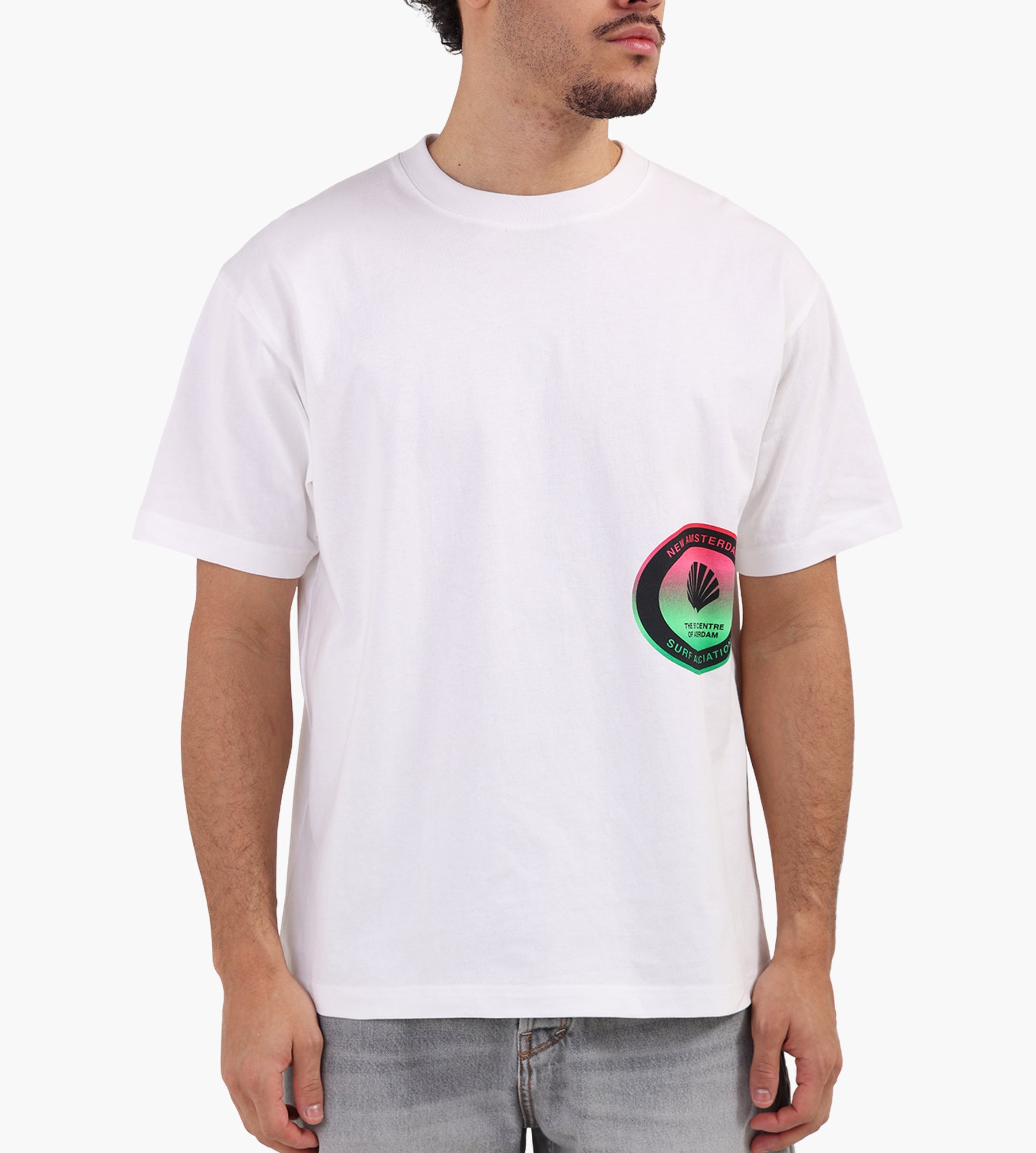 New Amsterdam Surf Association Surf Centre Tee Washed White
