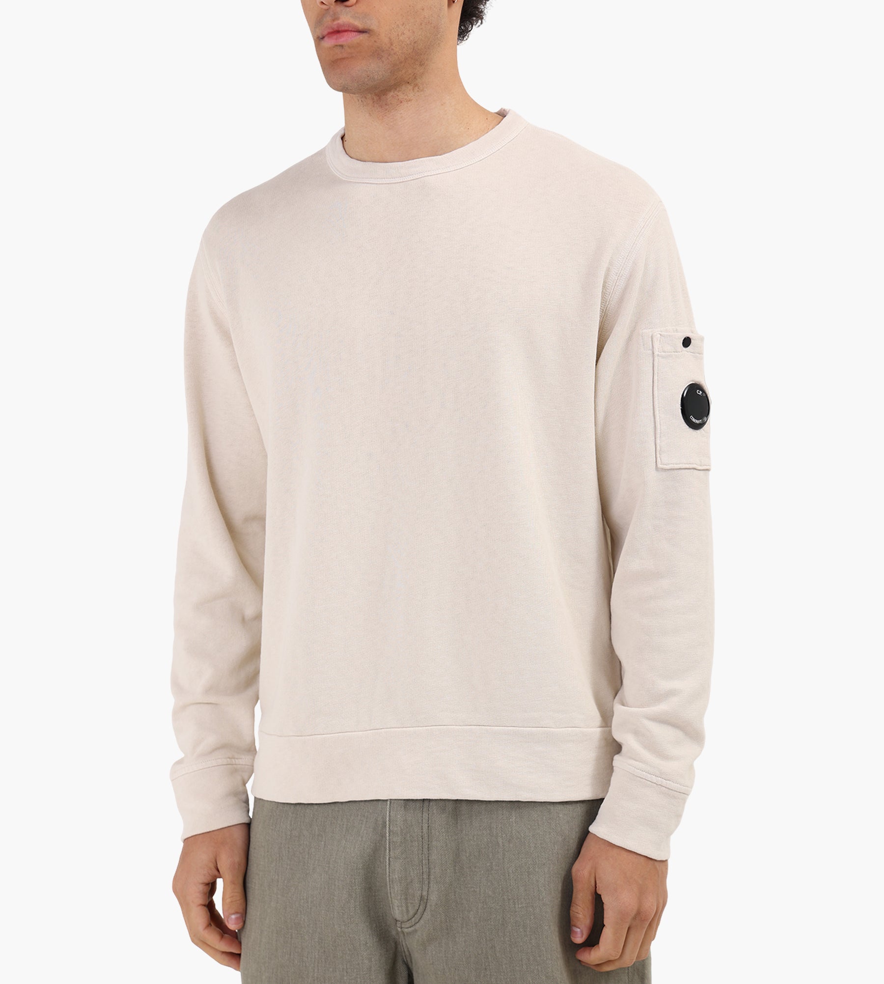 C.P. Company Crewneck In Malfile' Fleece Frozen Dew