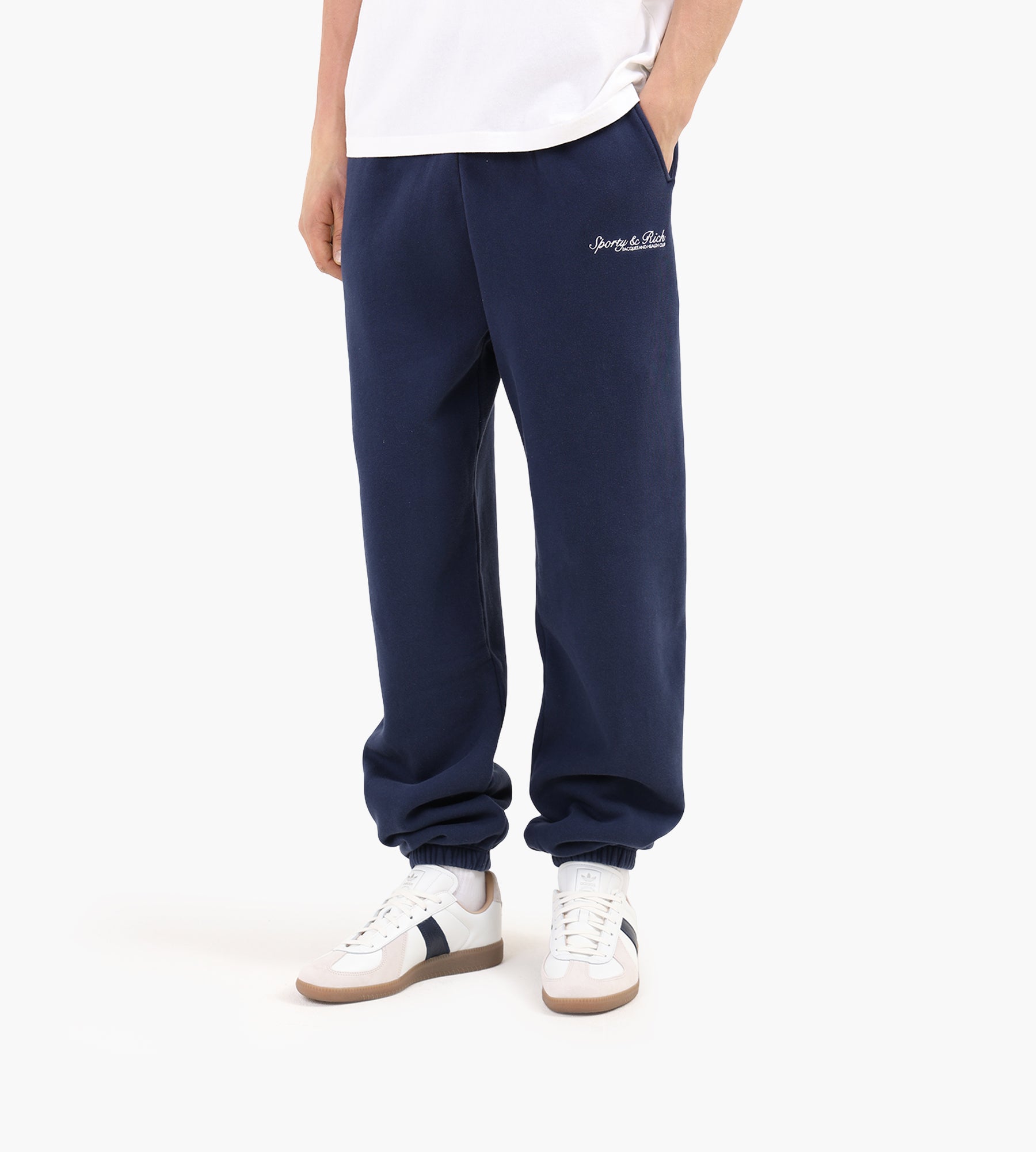 Sporty & Rich Syracuse Embroidered Sweatpant Dark Navy White
