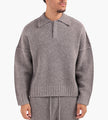 Seventh Wool Knit Polo Sweater Latte Grain
