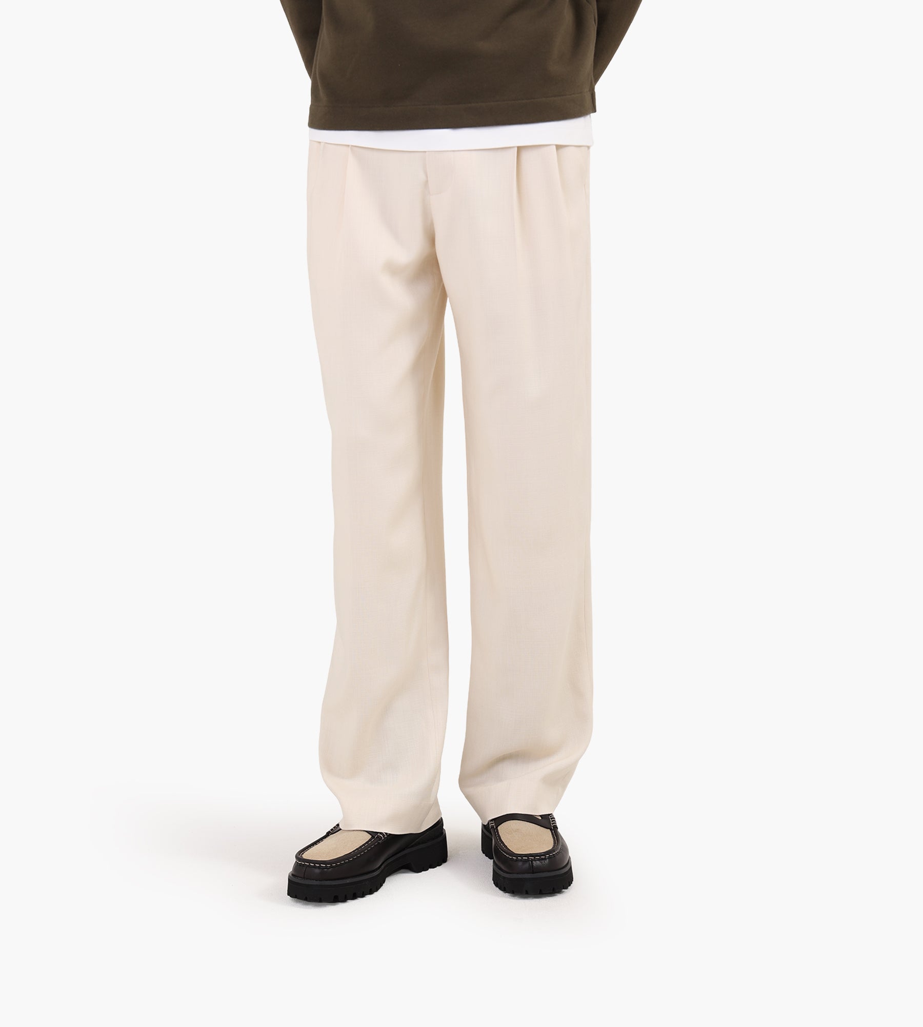 Drôle de Monsieur Pantalon Golfeur Viscose Off White