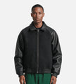 Arte Antwerp Leather Varsity Jacket Black