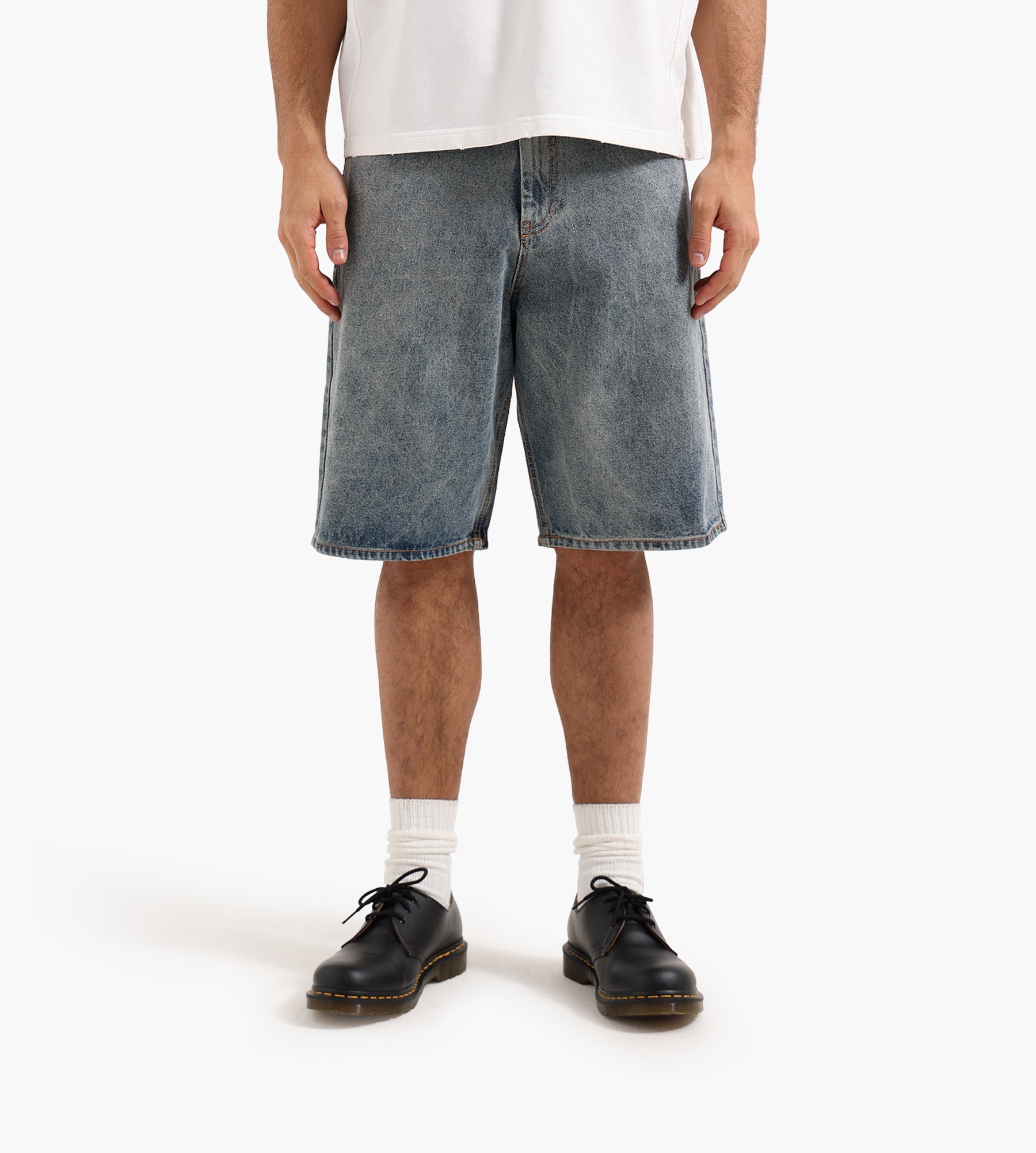 Daily Paper Compact Shield Embroidery Shorts Denim