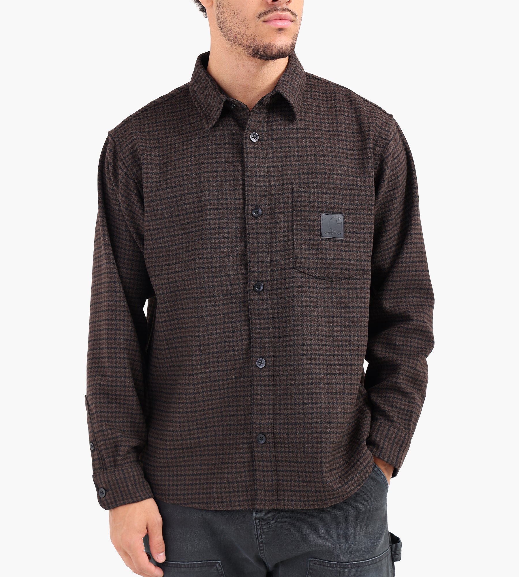 Carhartt WIP Long Sleeve Lowis Shirt Lowis Houndstooth Vitola Heather