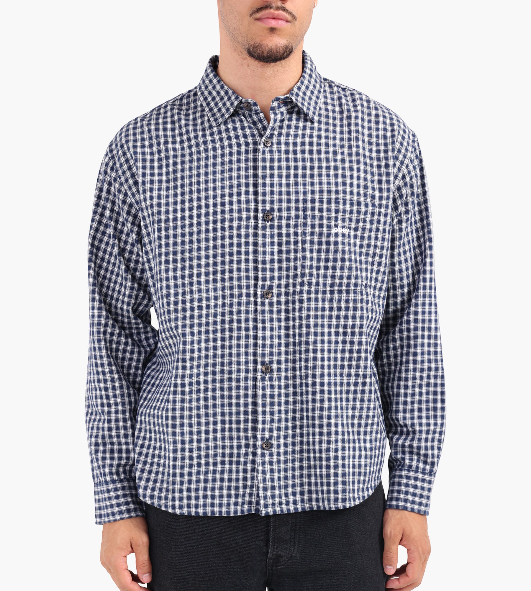 Obey Bigwig Andy Woven Shirt Academy Navy Multi