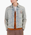 Drôle de Monsieur Veste Denim Dusty Brodèe Fleurs Dusty