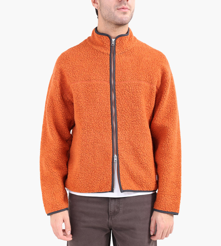 Norse Projects Bjorn Sherpa Wool Fleece Jacket Golden Orange