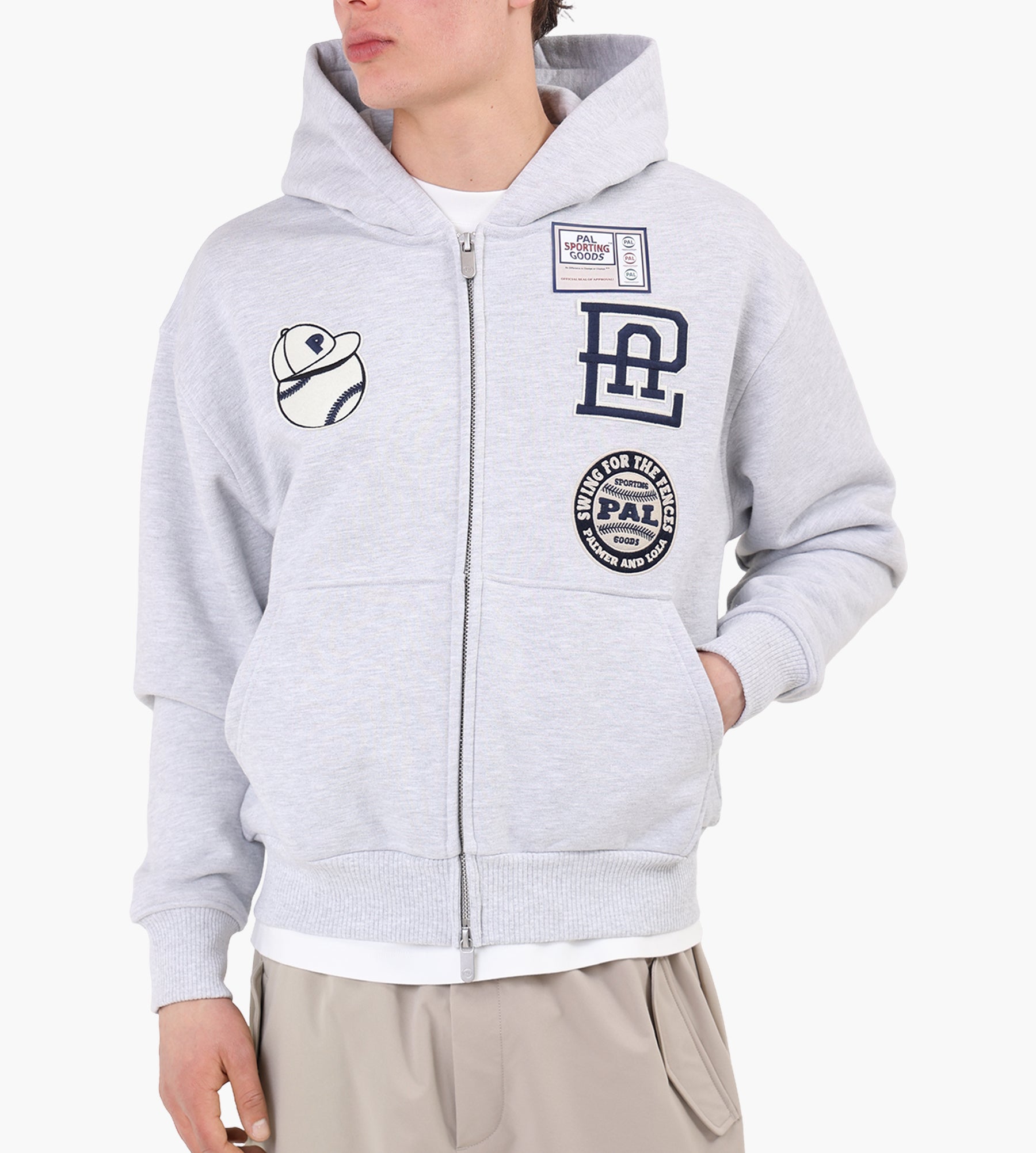 PAL Sporting Goods Hit And Run Full Zip Hoody Light Gray Marl