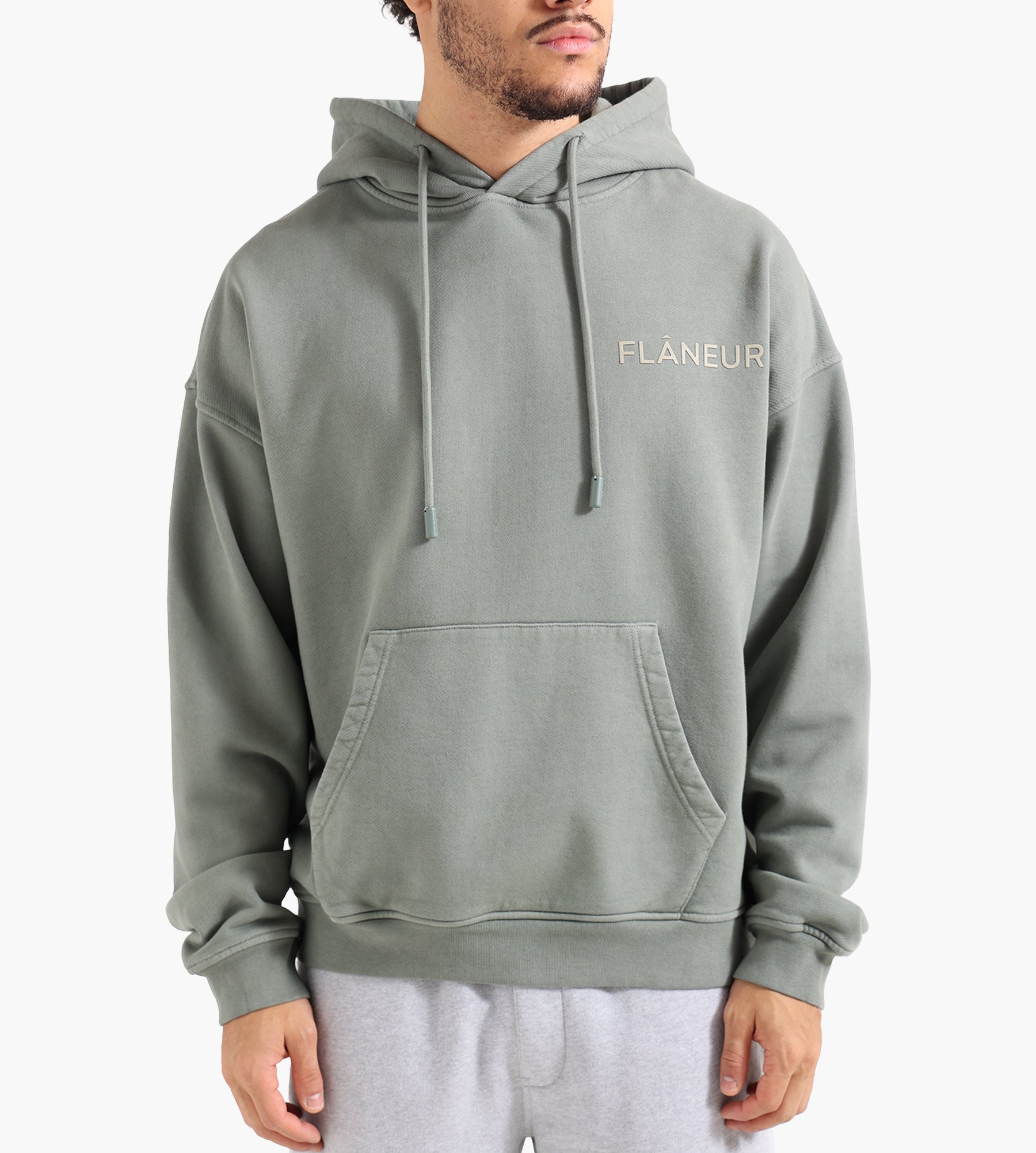Flâneur Double Logo Hoodie Washed Sage