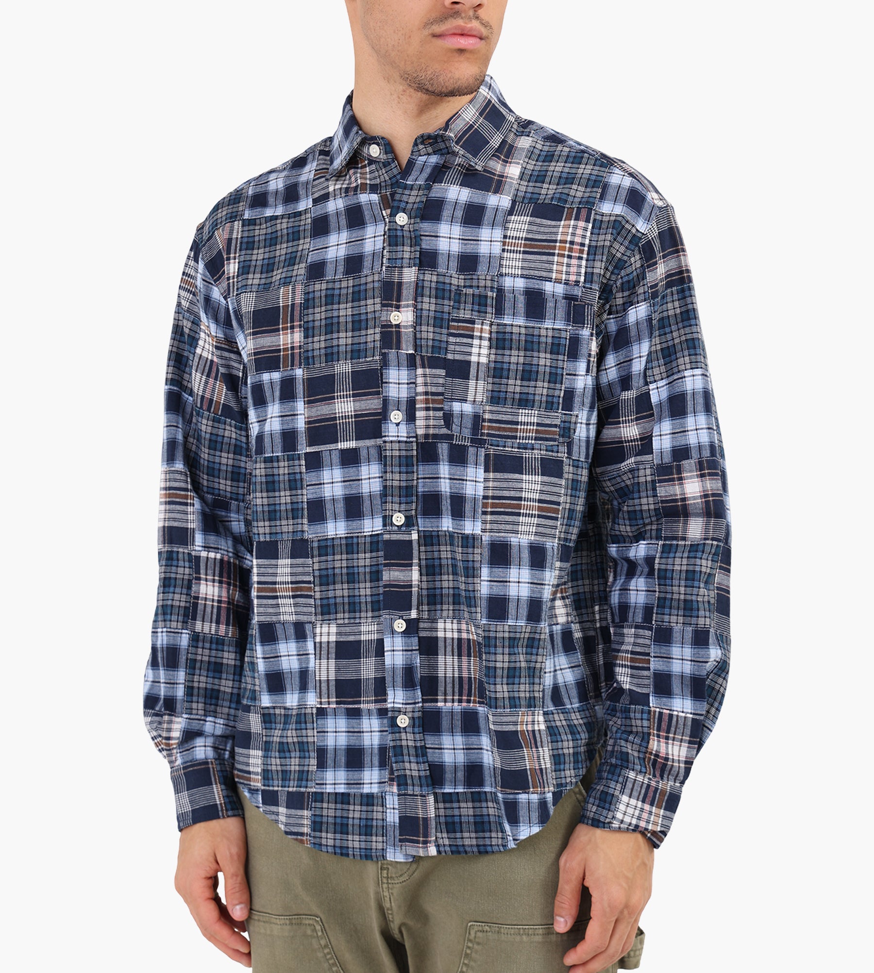 Café-Mountain Patchwork Check Heritage Shirt Crazy Madras