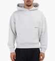 about:blank Box Hoodie Cotton Grey Marl Epsom Green