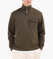 C.P. Company Diagonal Raised Fleece Half Zip Sweatshirt Ivy Green