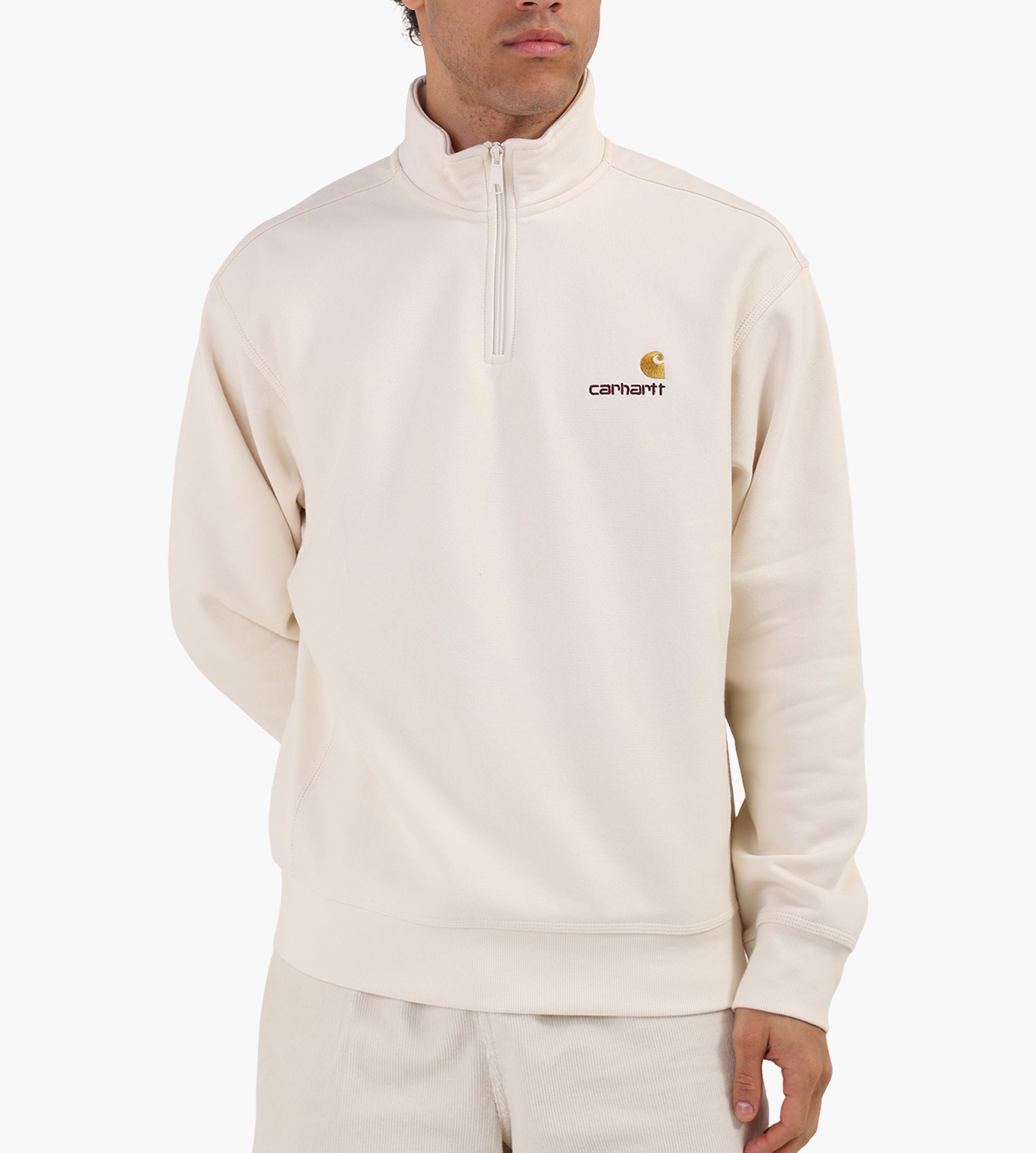 Carhartt WIP Half Zip American Script Sweater Natural