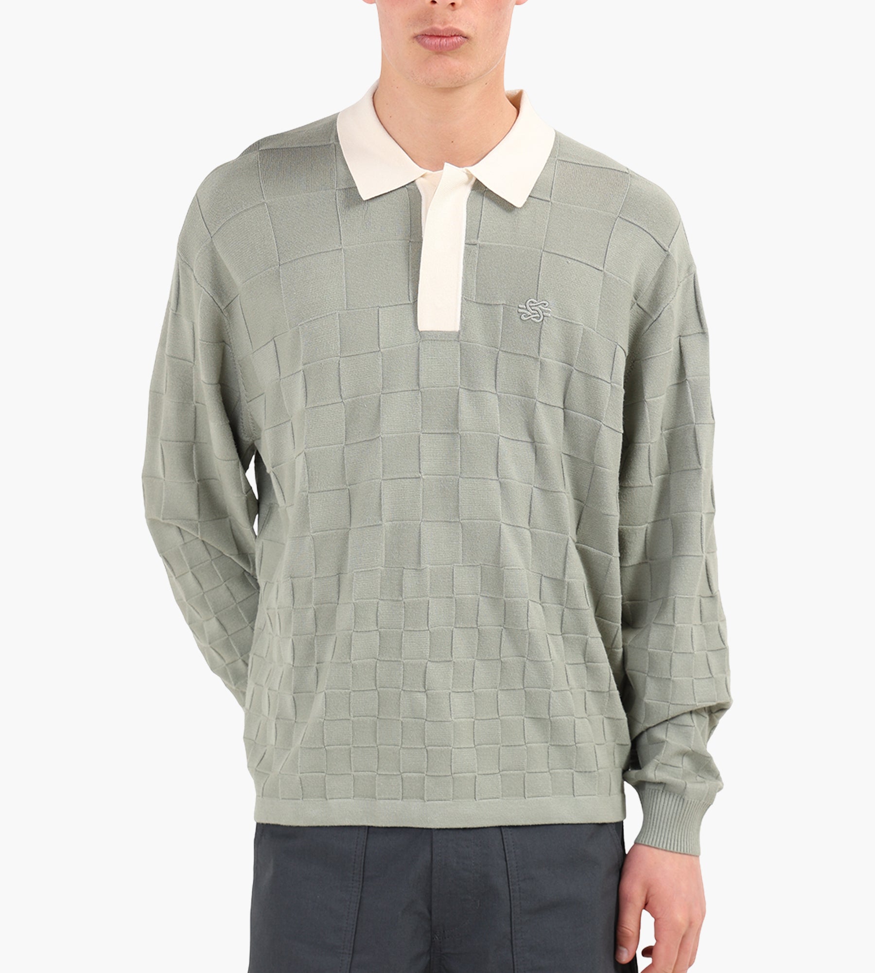 Filling Pieces Knit Shirt Rugby Tea
