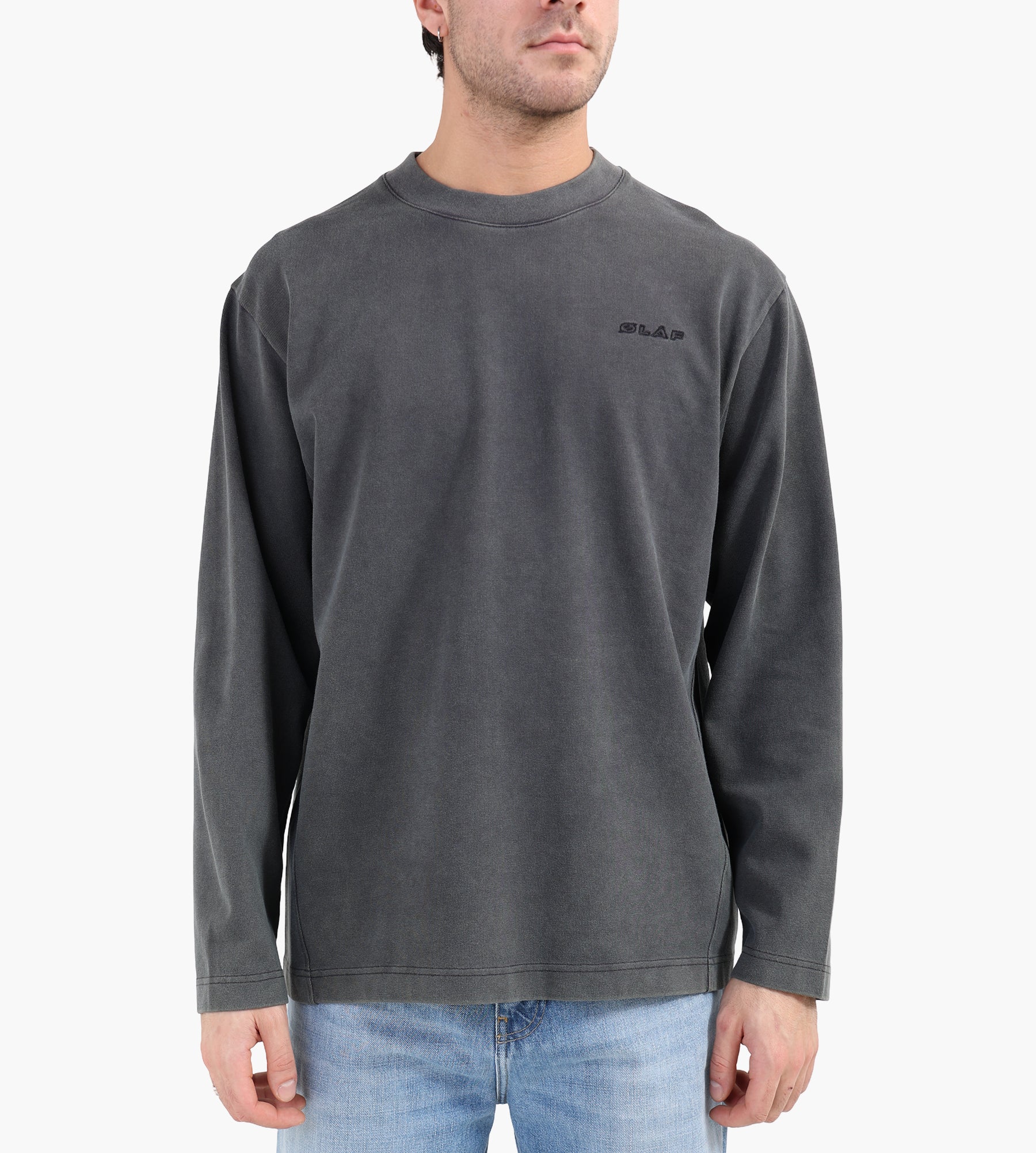 OLAF Washed Studio Longsleeve Charcoal - OLAF - Clothing