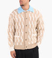 Drôle de Monsieur Le Cardigan Torsades Bicolore Off White