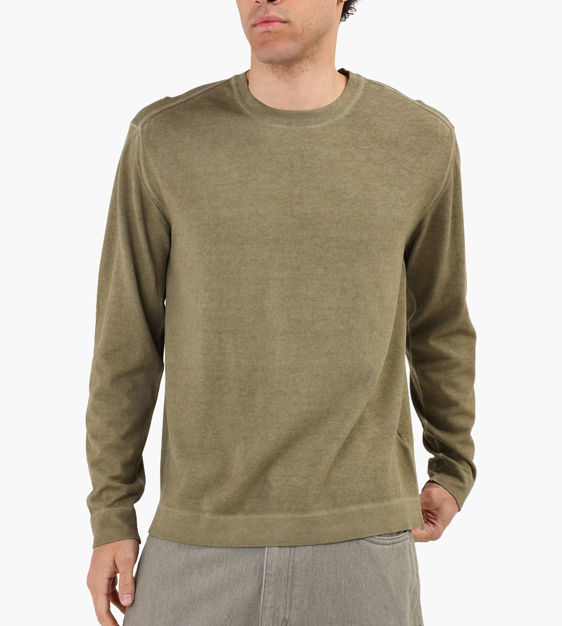 C.P. Company Cotton Crepe Double Dyed Crewneck Dried Herb
