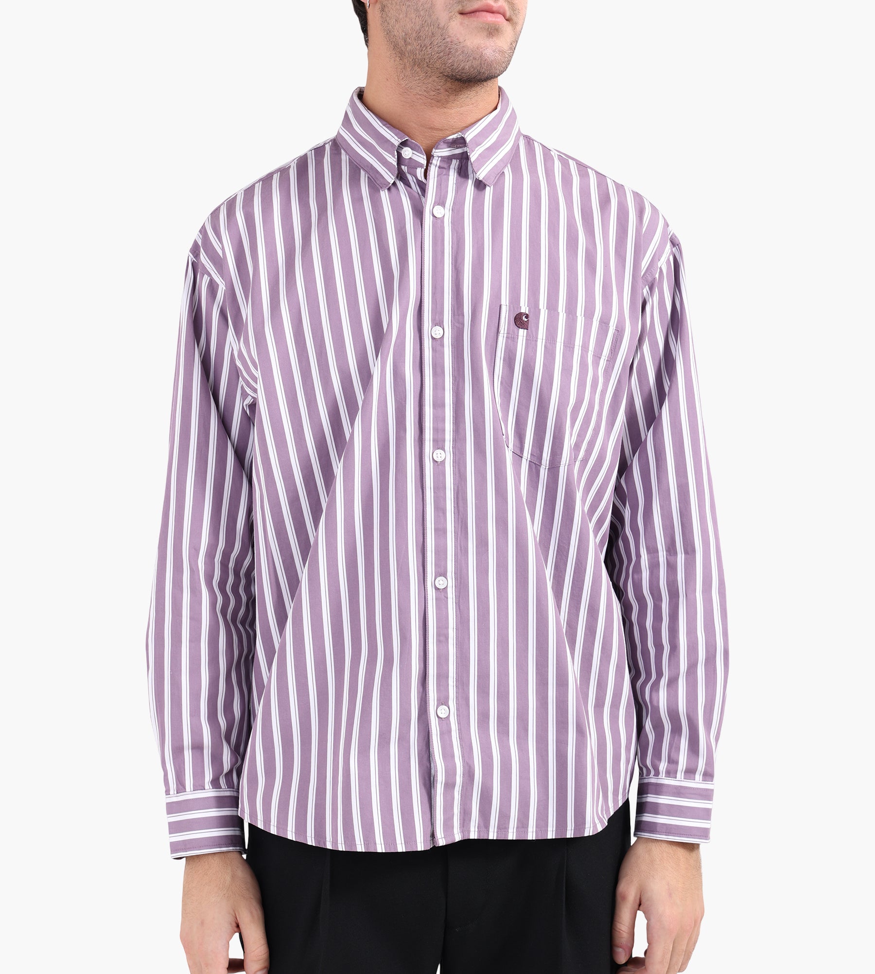 Carhartt WIP Long Sleeve Malden Shirt Malden Stripe Phlox