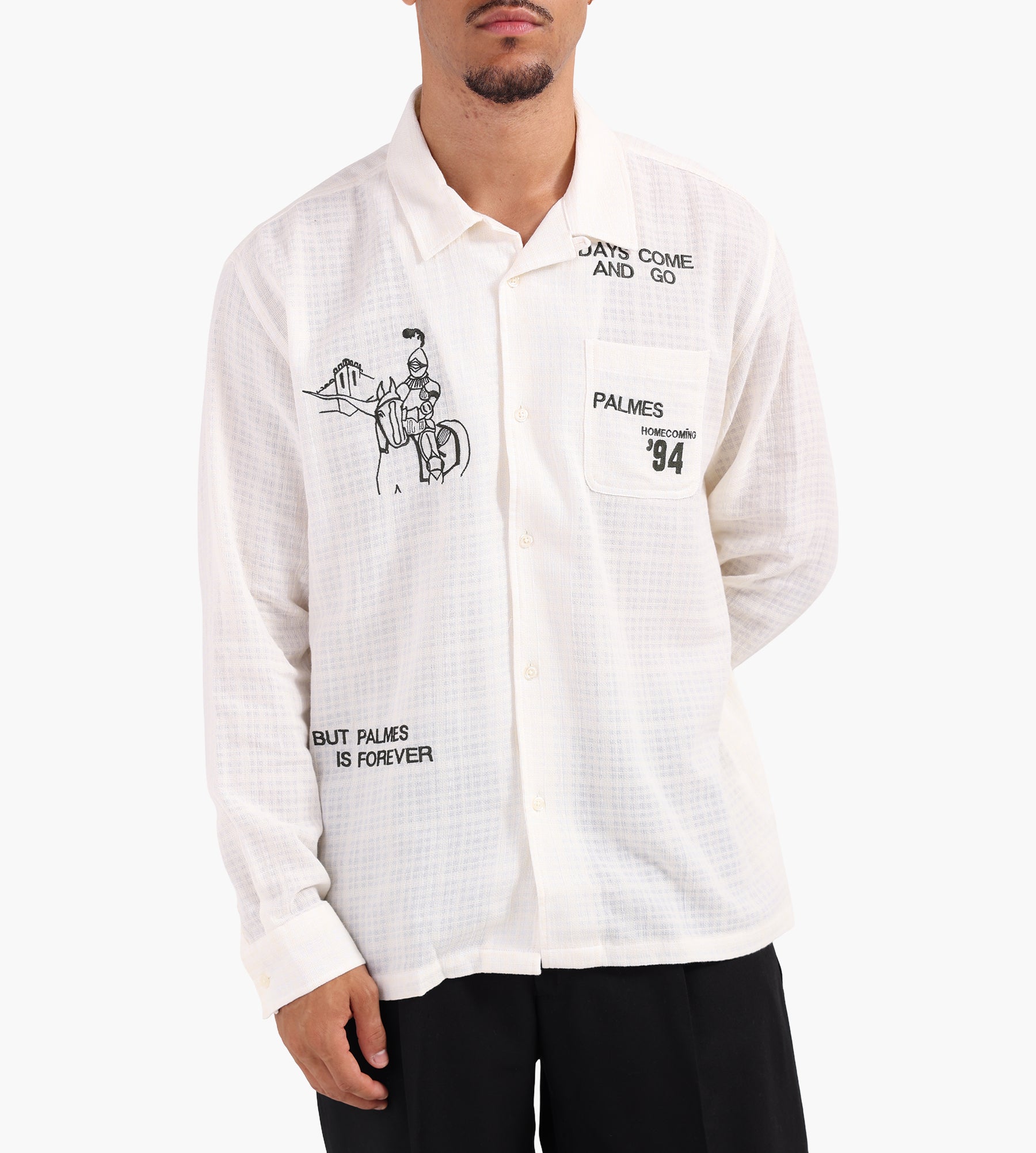 Palmes Forever Camp Collar Shirt Broken White