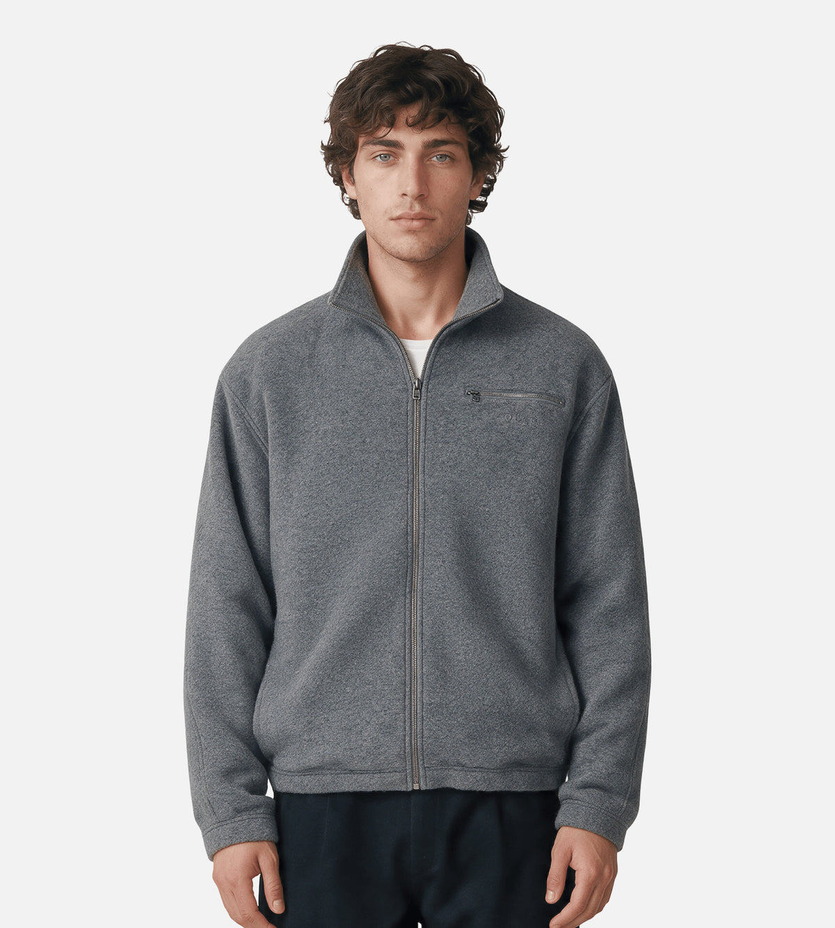 OLAF Wool Fleece Zip Jacket Sharkskin