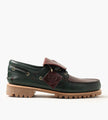 Timberland Authentic Boat Shoe Dark Green Full Grain W Dark Brown