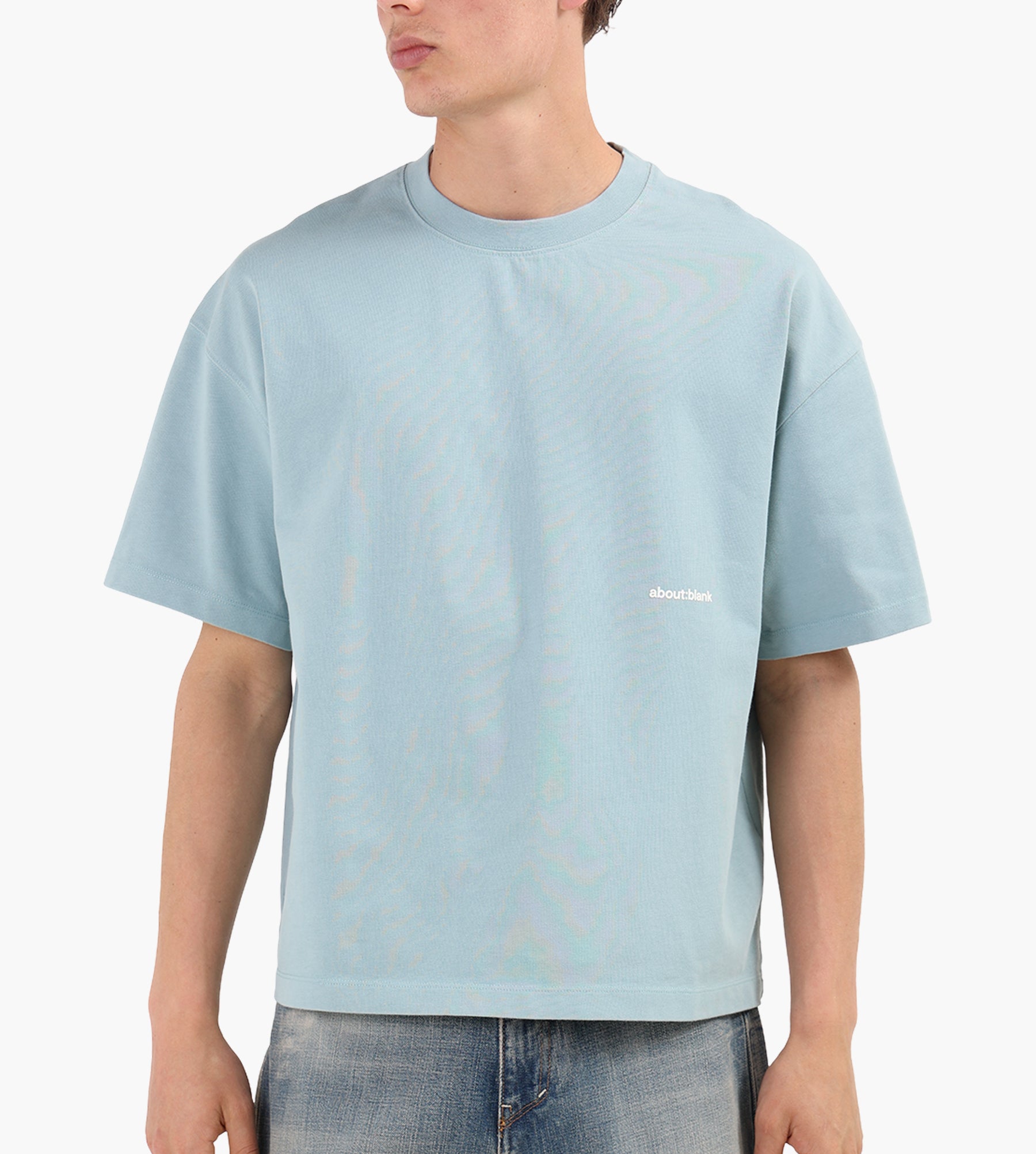 about:blank Box T-Shirt Cotton Tourmaline Ecru