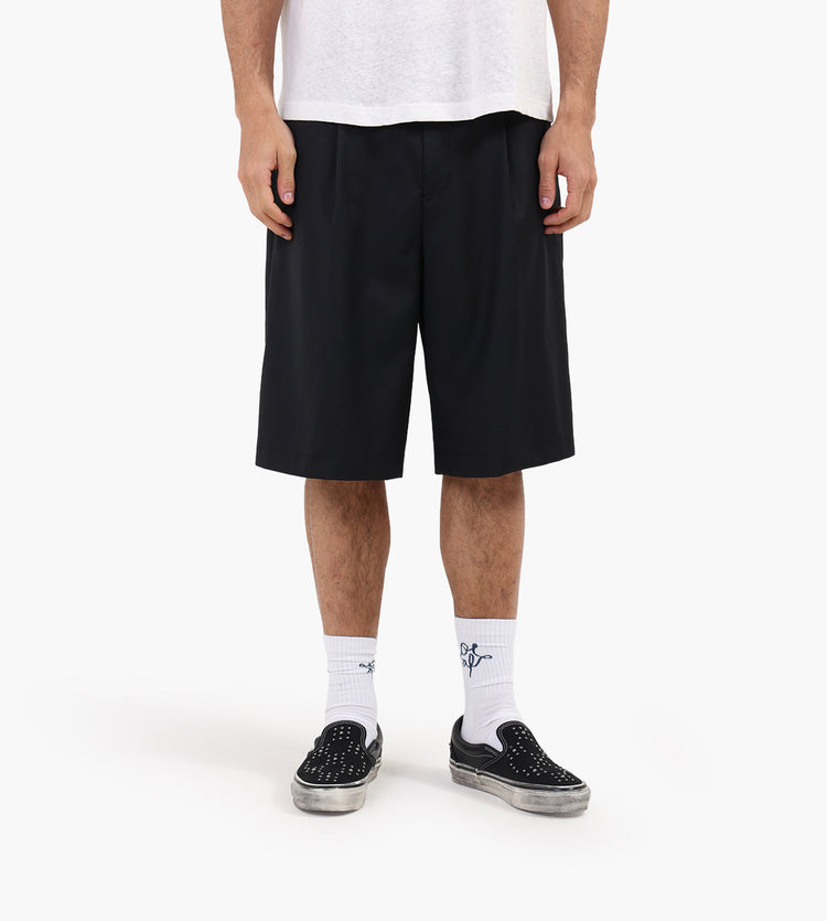 OLAF Tropical Wool Blend Tailored Shorts Black
