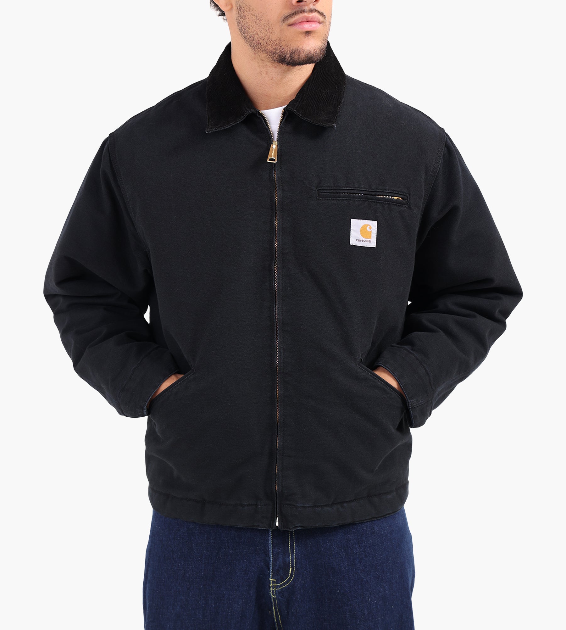 Carhartt WIP OG Detroit Jacket Black Black Stone Canvas