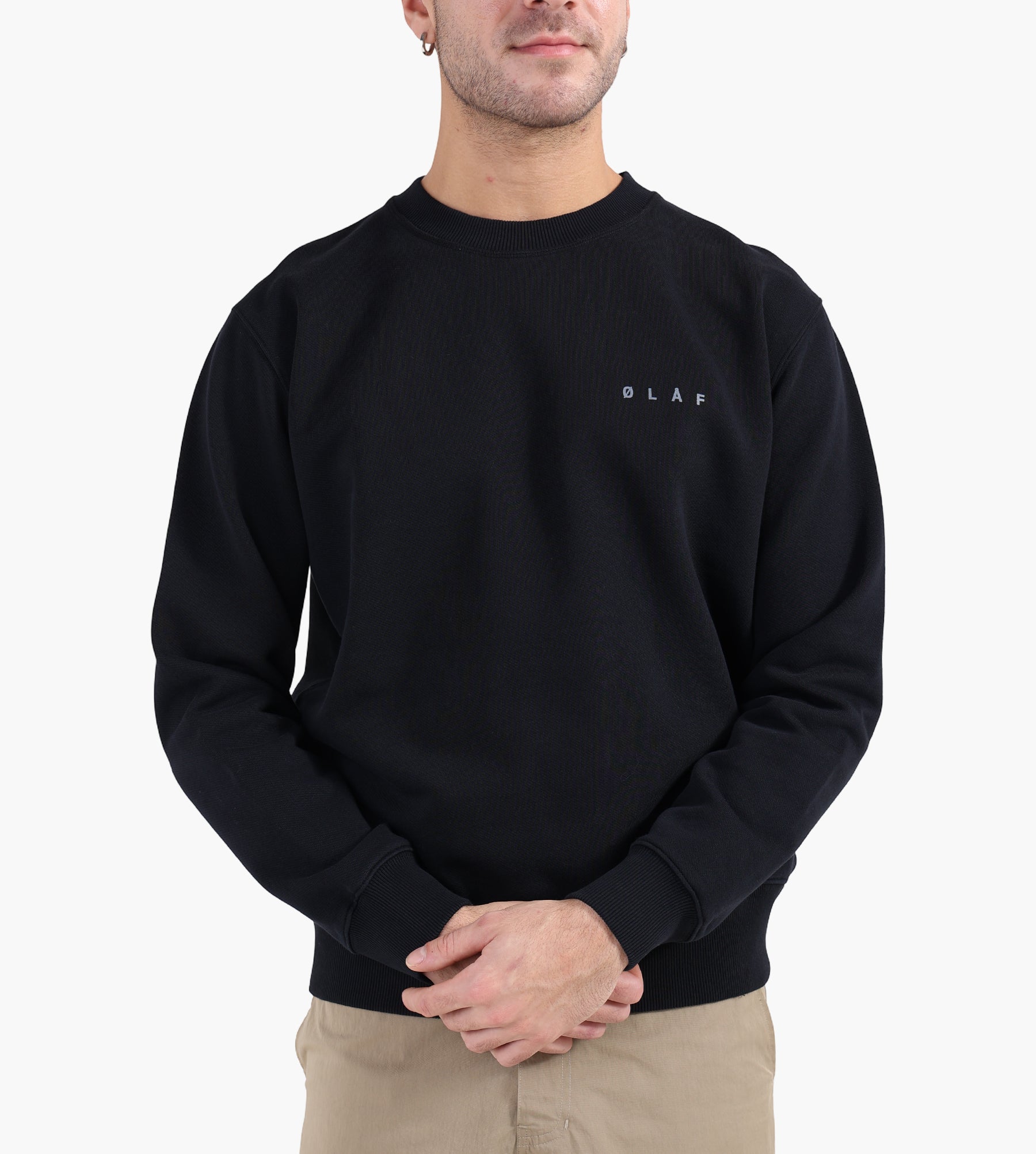 OLAF Brushstroke Face Crewneck Black