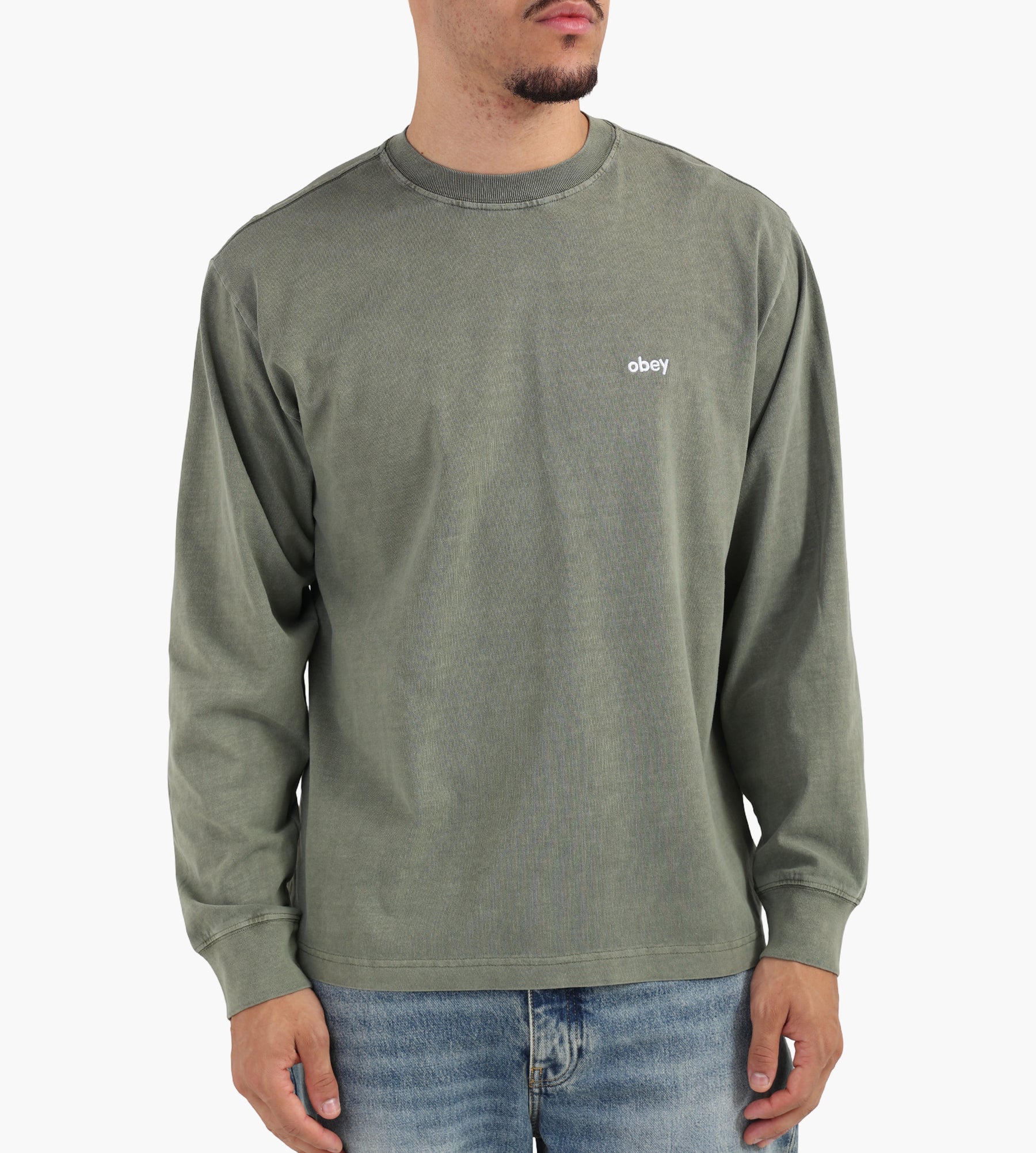 Obey Lowercase Pigment Longsleeve Pigment Deep Lichen Green