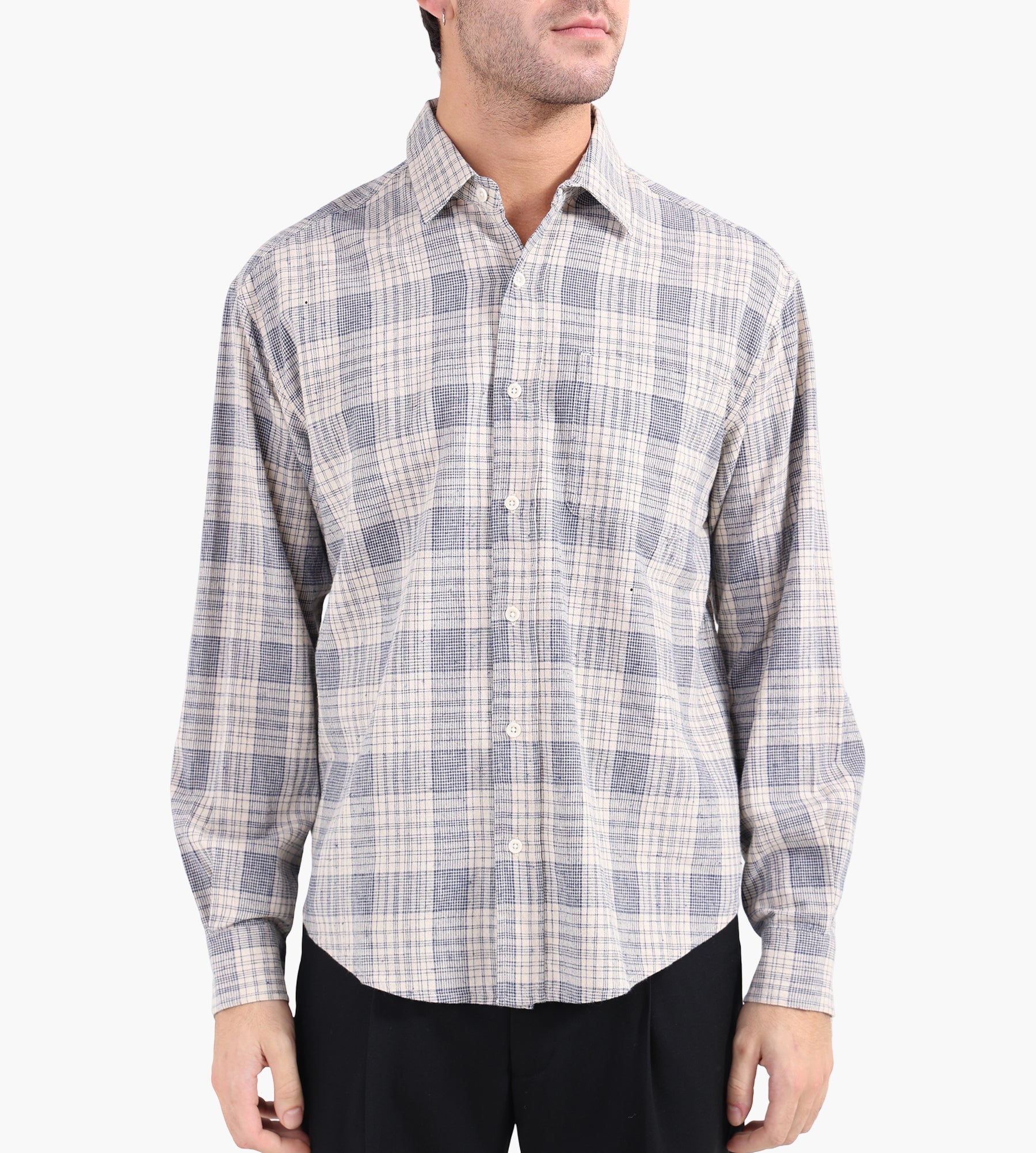 Café-Mountain Heritage Shirt Ecru Slub Check