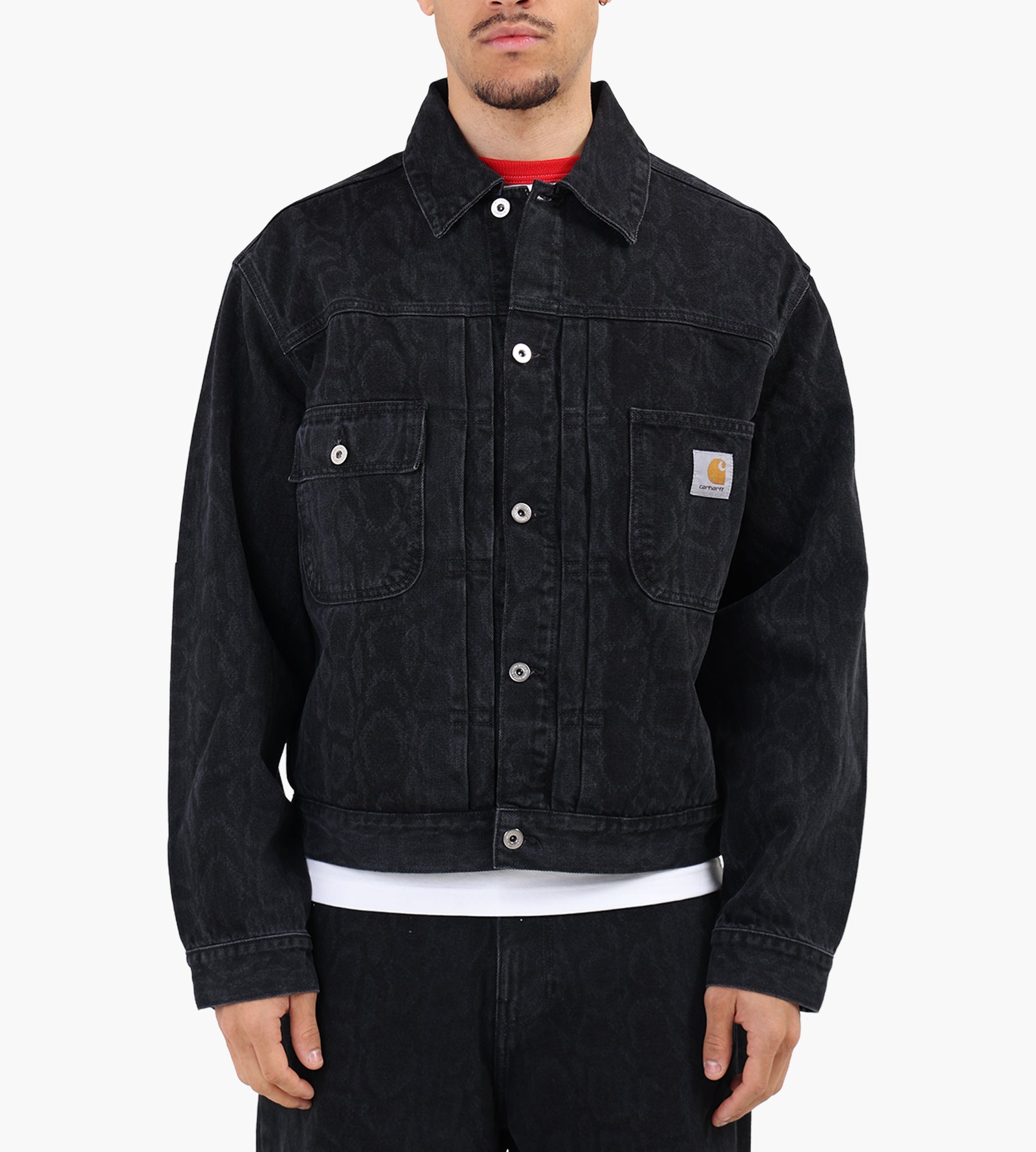 Carhartt WIP Belmar Jacket Snake Camo Black Heavy Stone Wash
