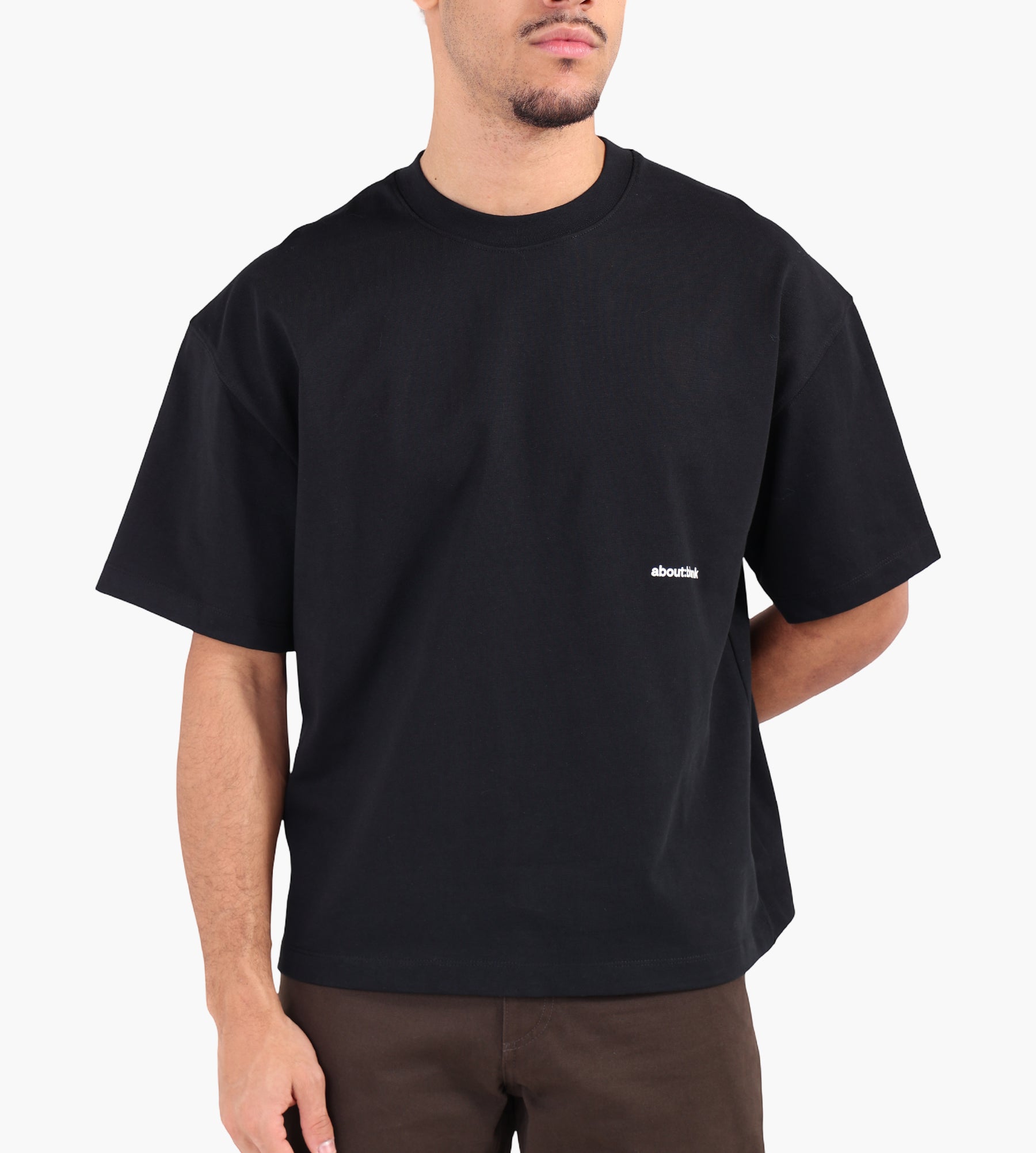 about:blank Box T-Shirt Cotton Black Ecru