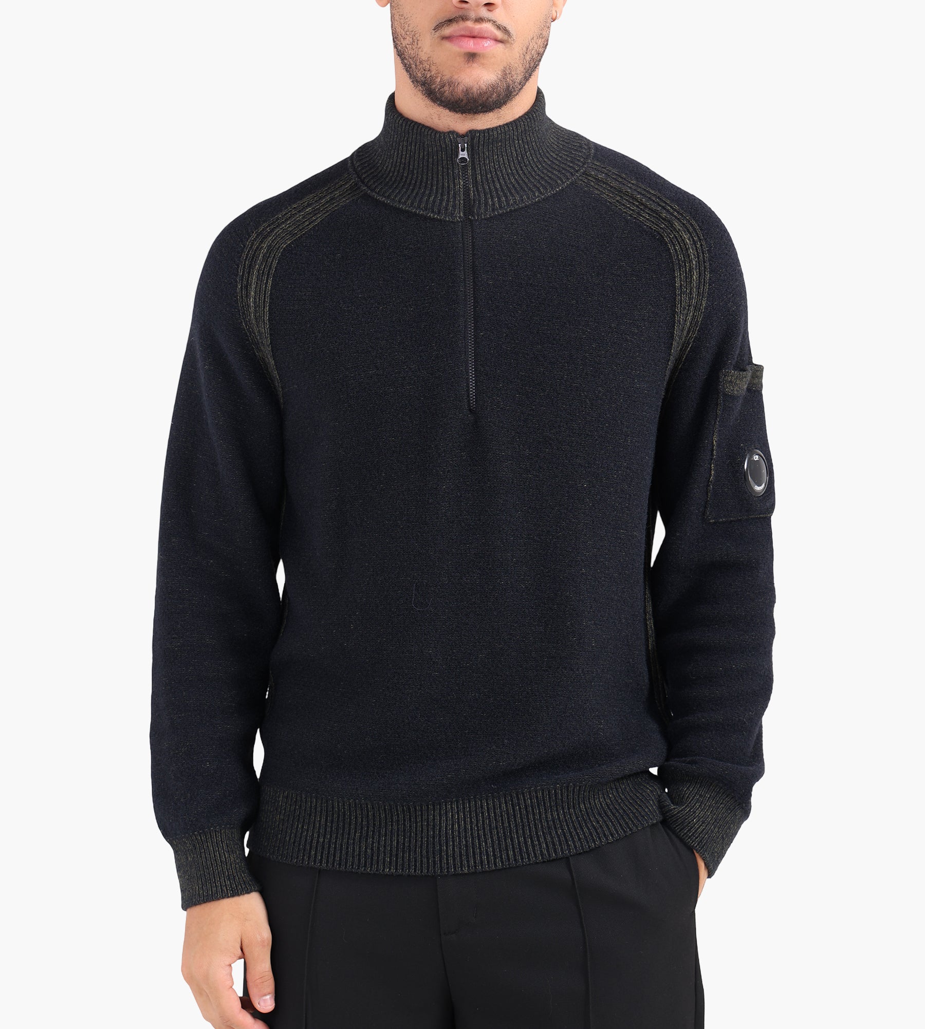 C.P. Company Knitwear Polo Collar In Fleece Knit Capers