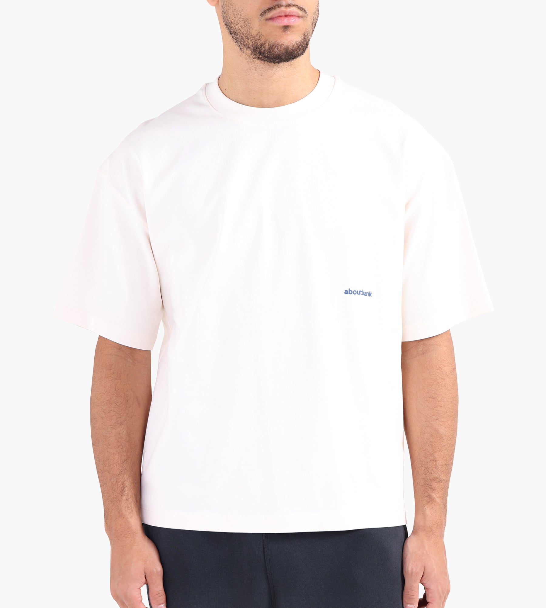 about:blank Box T-Shirt Cotton Oat Estate Blue