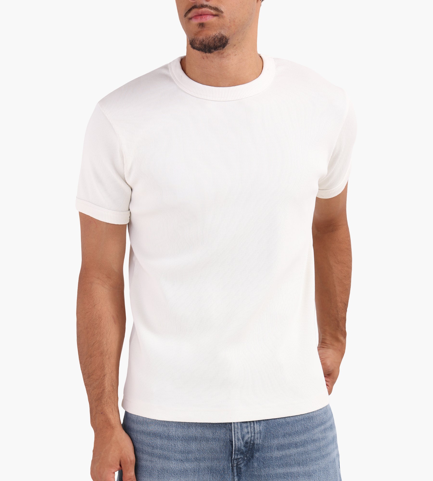 Bram's Fruit Distressed Rib T-shirt White