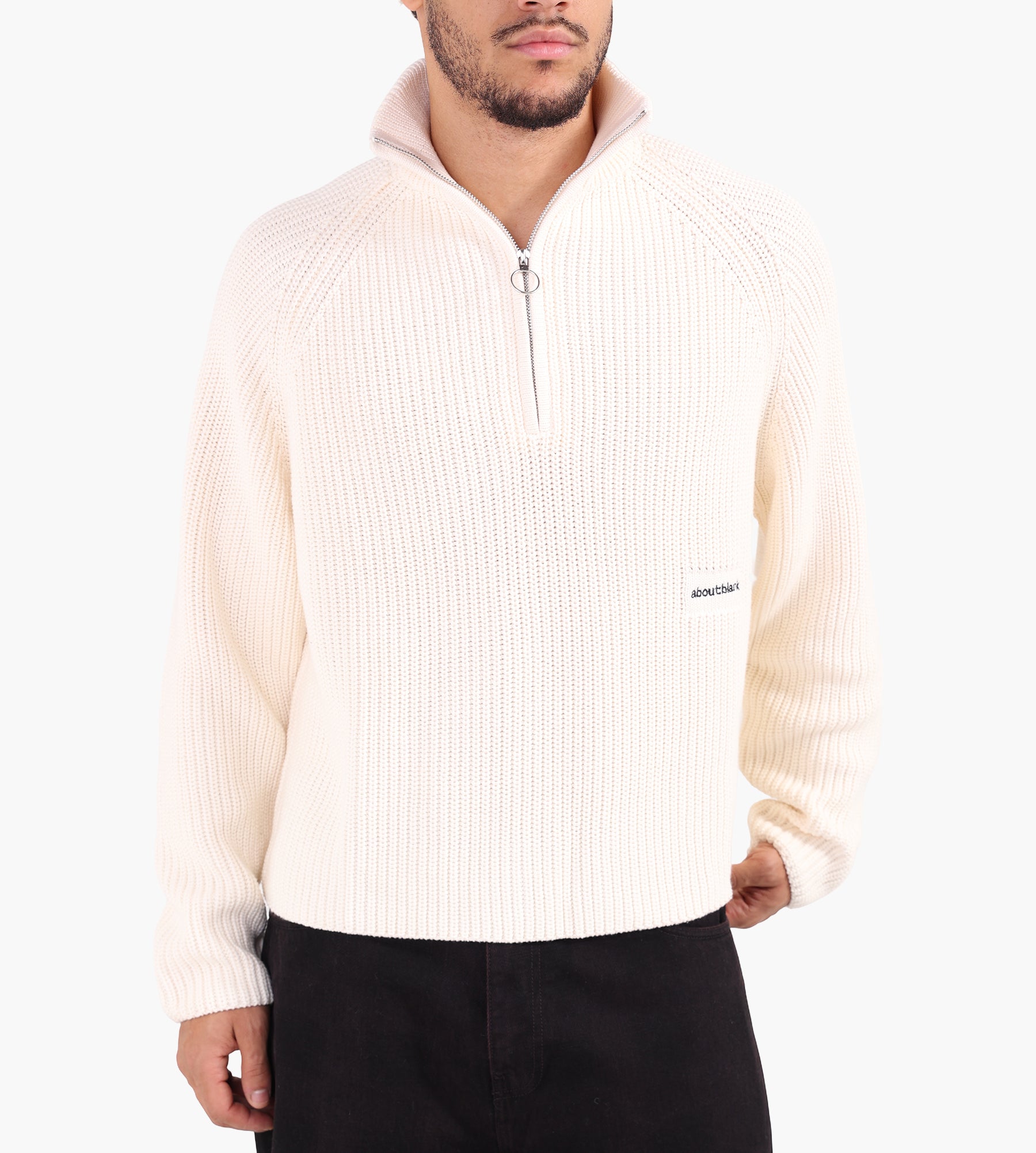 about:blank Funnel Knit Cotton Ecru