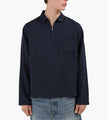 Arte Antwerp Linen Quarter Zip Pullover Navy