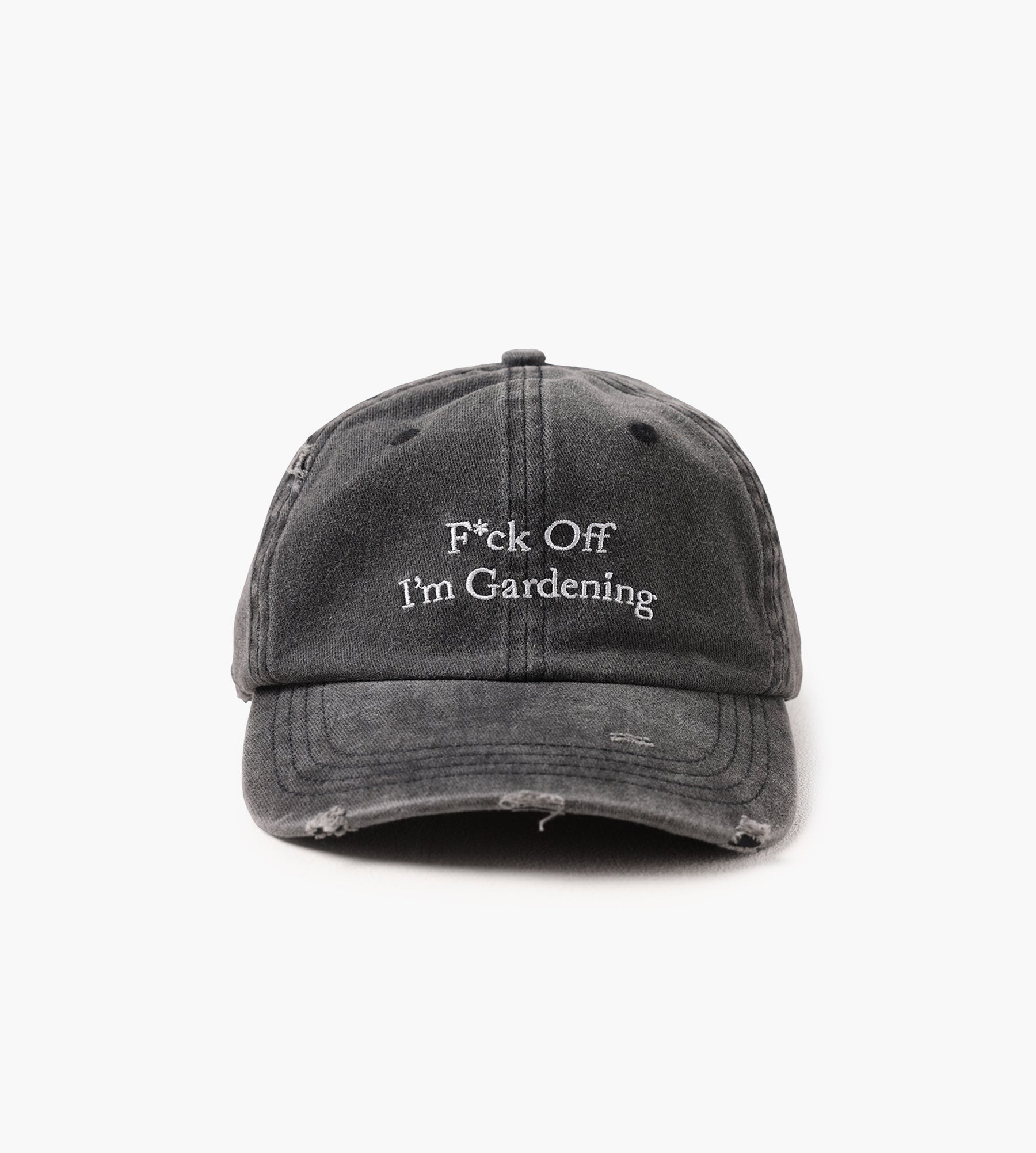 Bram's Fruit "F*ck Off" Cap Distressed Washed Charcoal