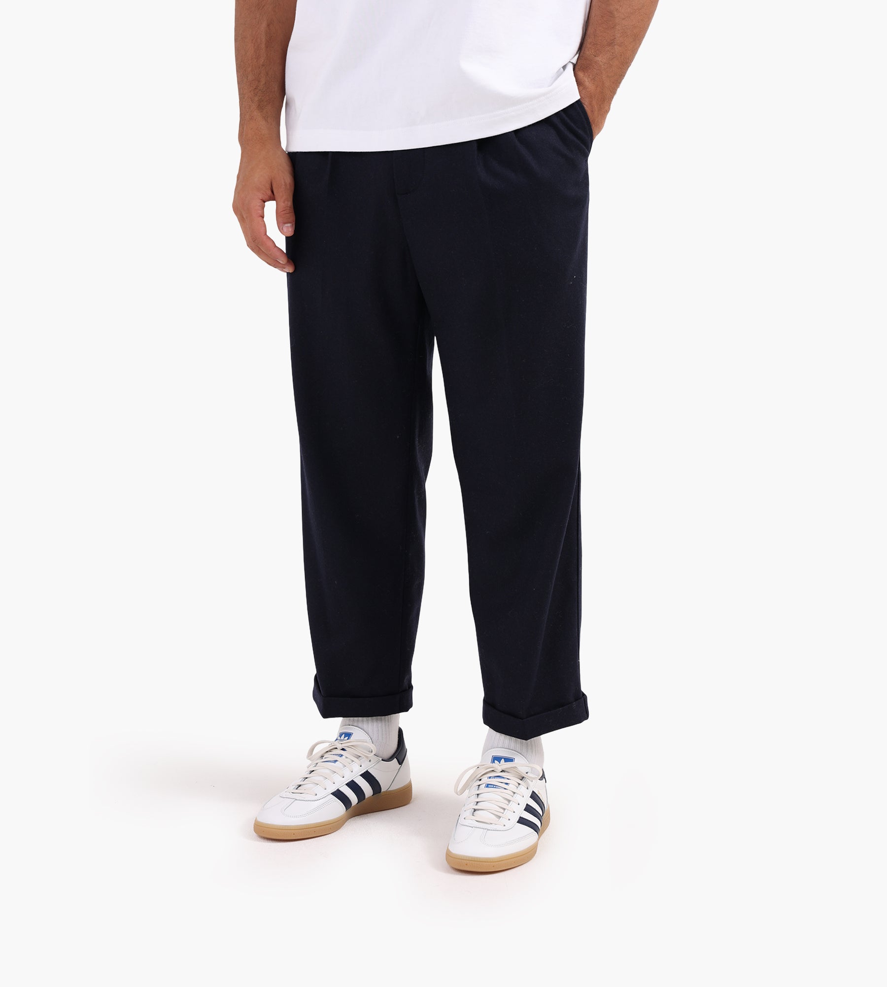 Drôle de Monsieur Le Pantalon Plis Cropped Navy