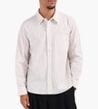 Corridor Poplin Stripe Long Sleeve Shirt  Natural