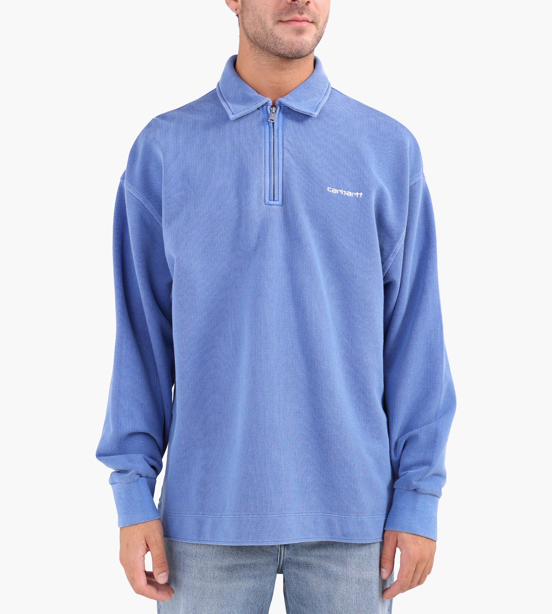 Carhartt WIP Piqué Script Sweat Wolfsbane White