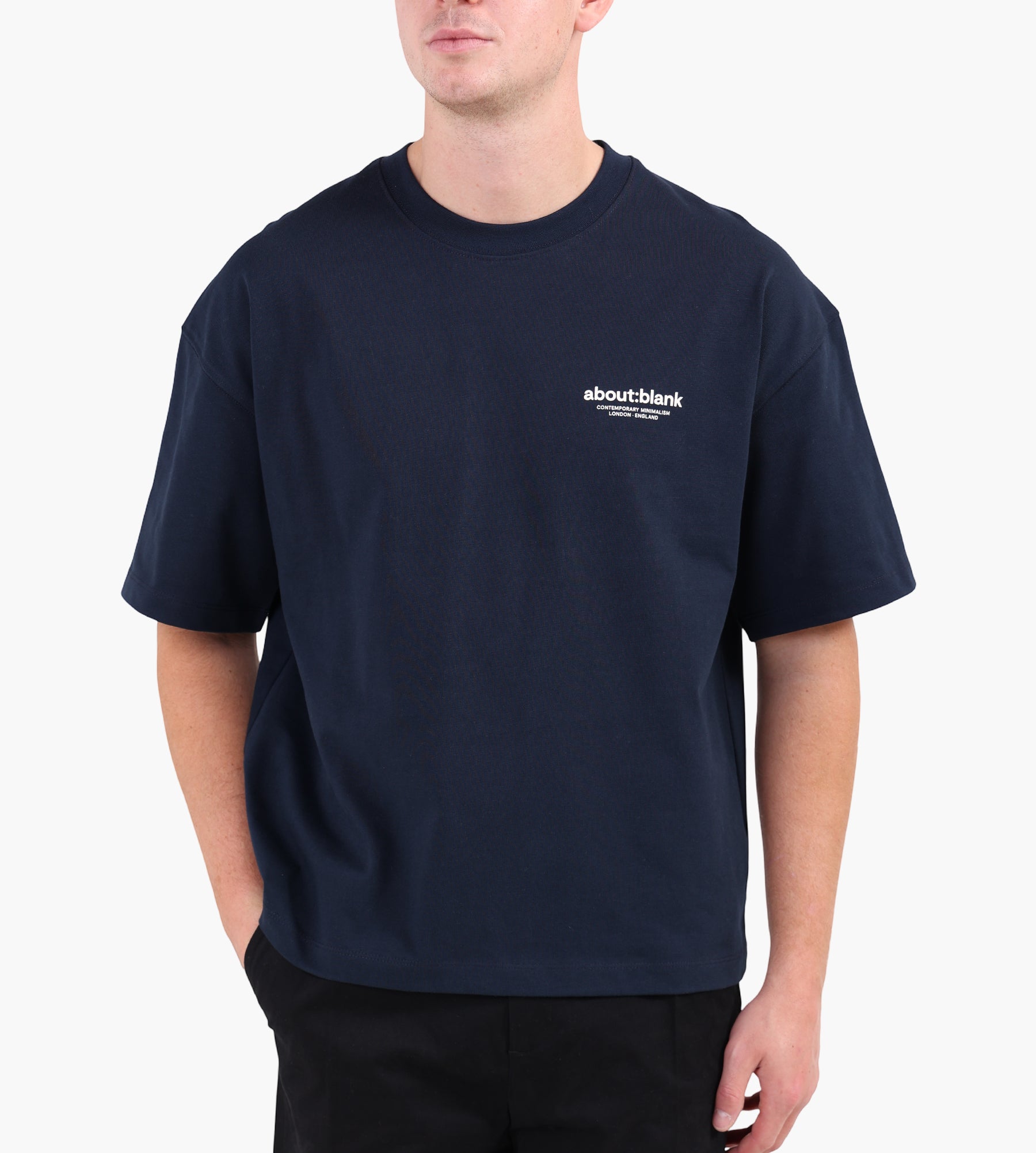 about:blank Emblem T-Shirt Cotton Navy
