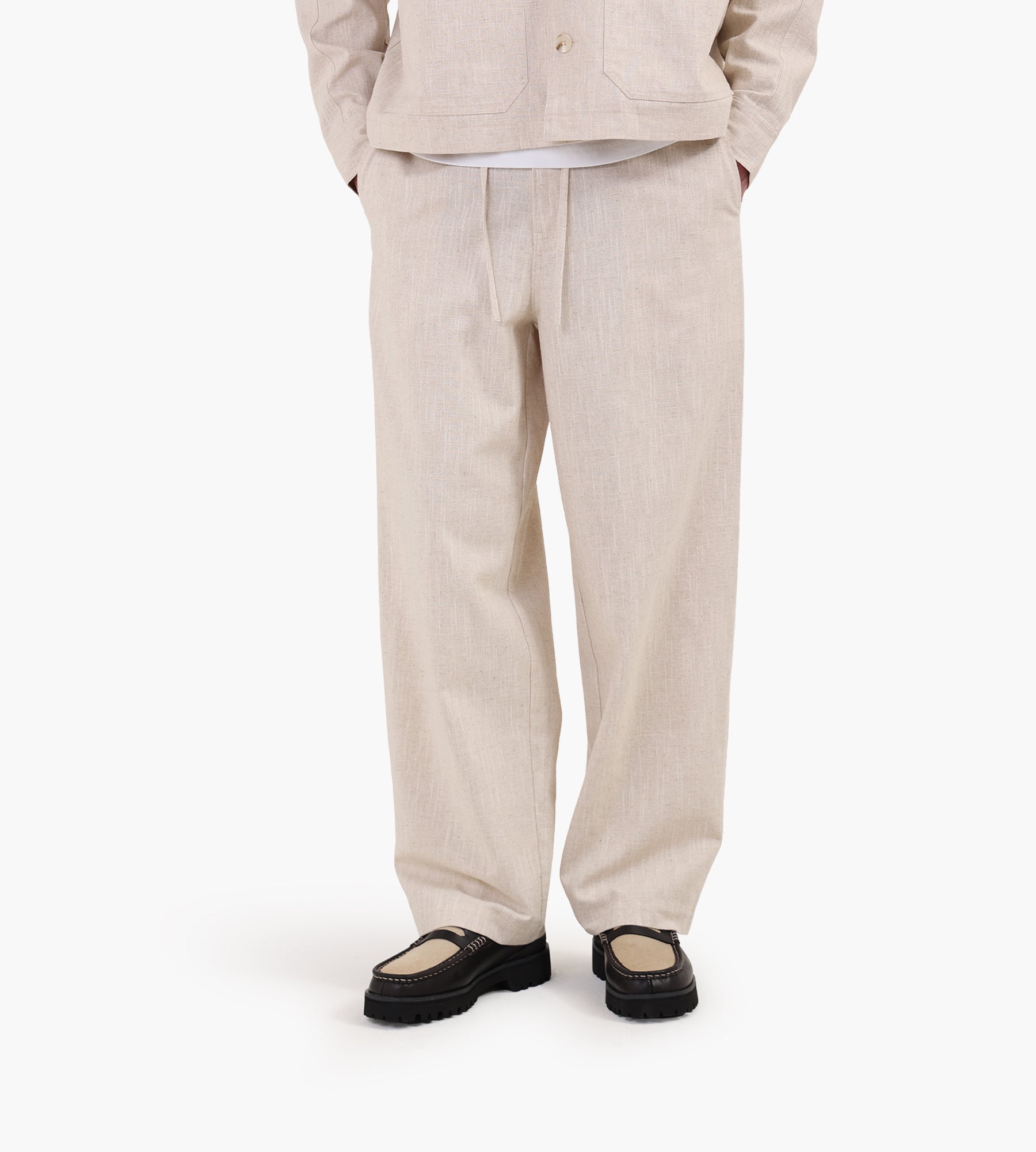 OLAF Linen Barrel Leg Pants Cement