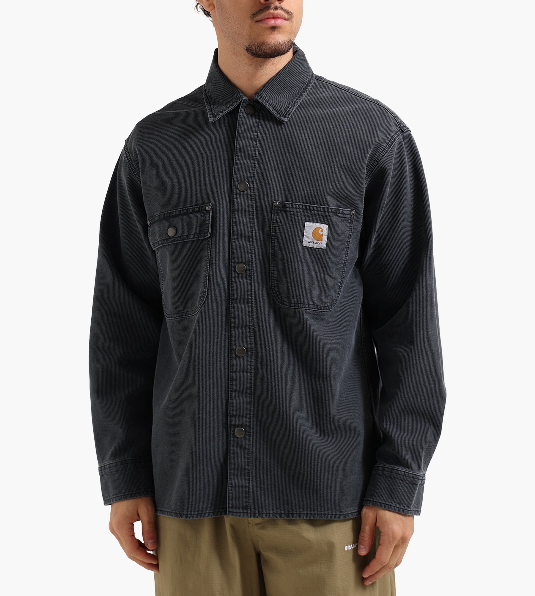 Carhartt WIP Parrish Shirt Jac Obsidian Stone Washed