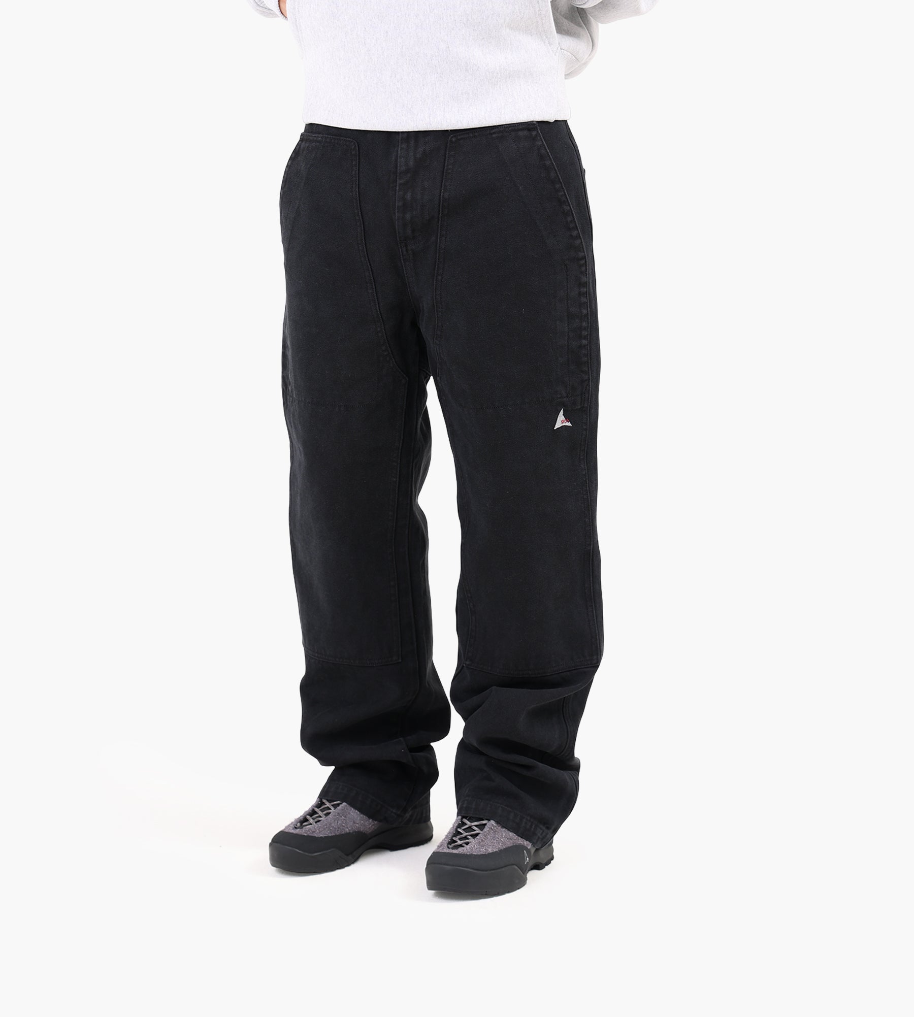 ROA Fomes Double Knee Washed Canvas Pant Washed Black