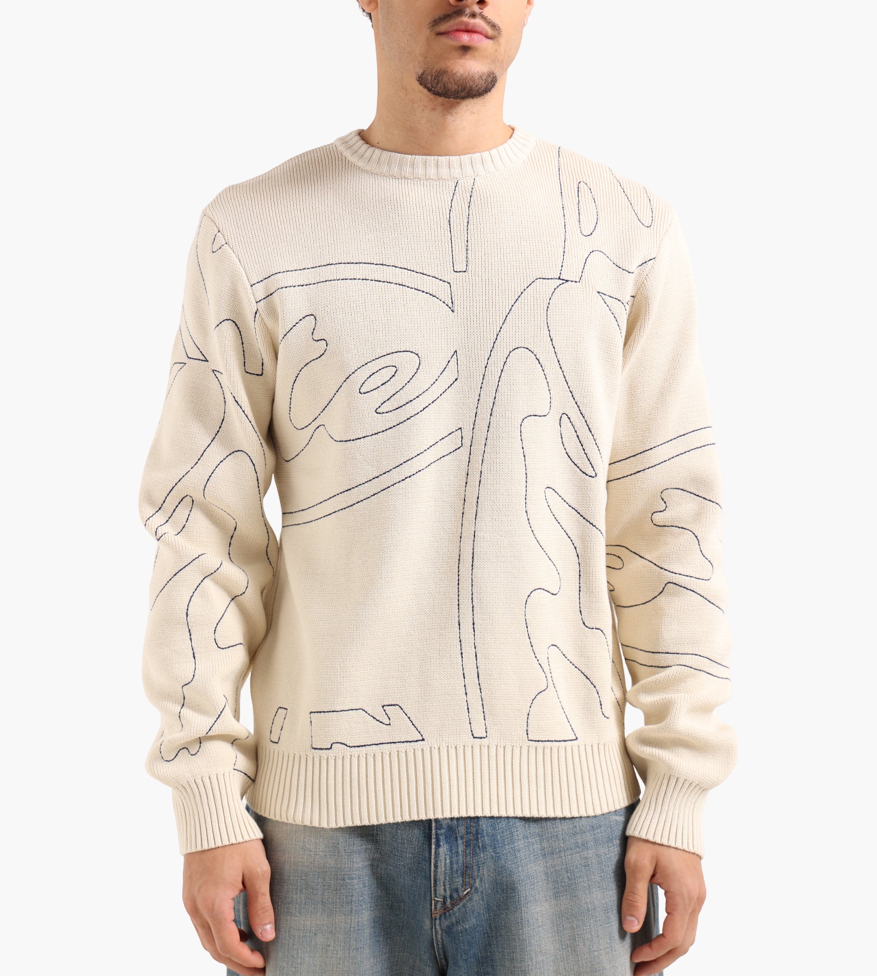 Arte Antwerp Allover Circle Logo Knit Cream