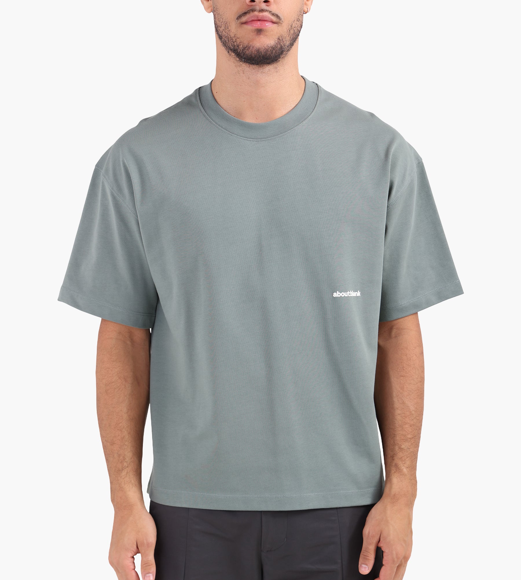 about:blank Box T-Shirt Cotton Sage Ecru
